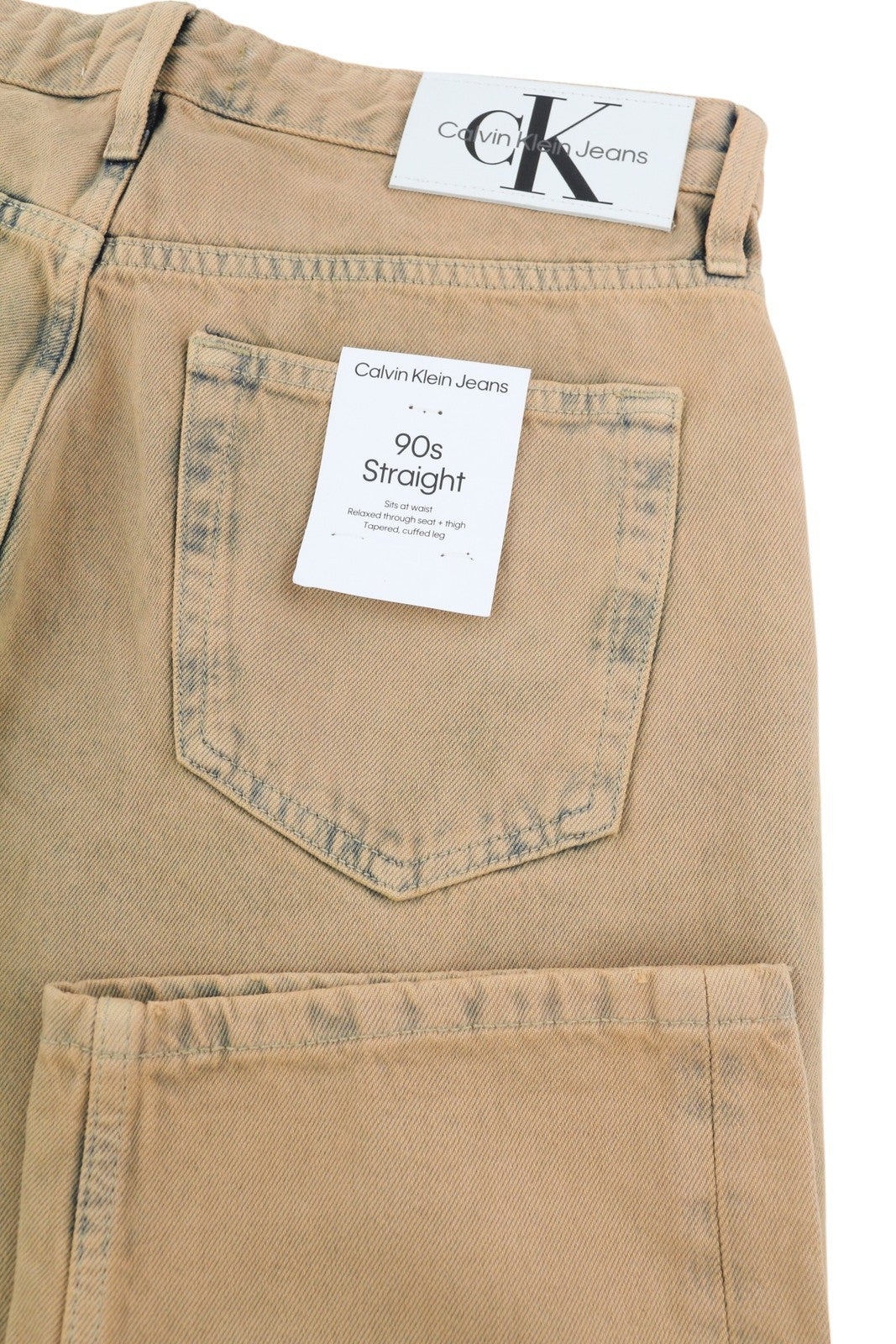 CALVIN KLEIN 90s Straight Men Jeans W30 Faded Brown Zip Fly Logo Denim RRP€119