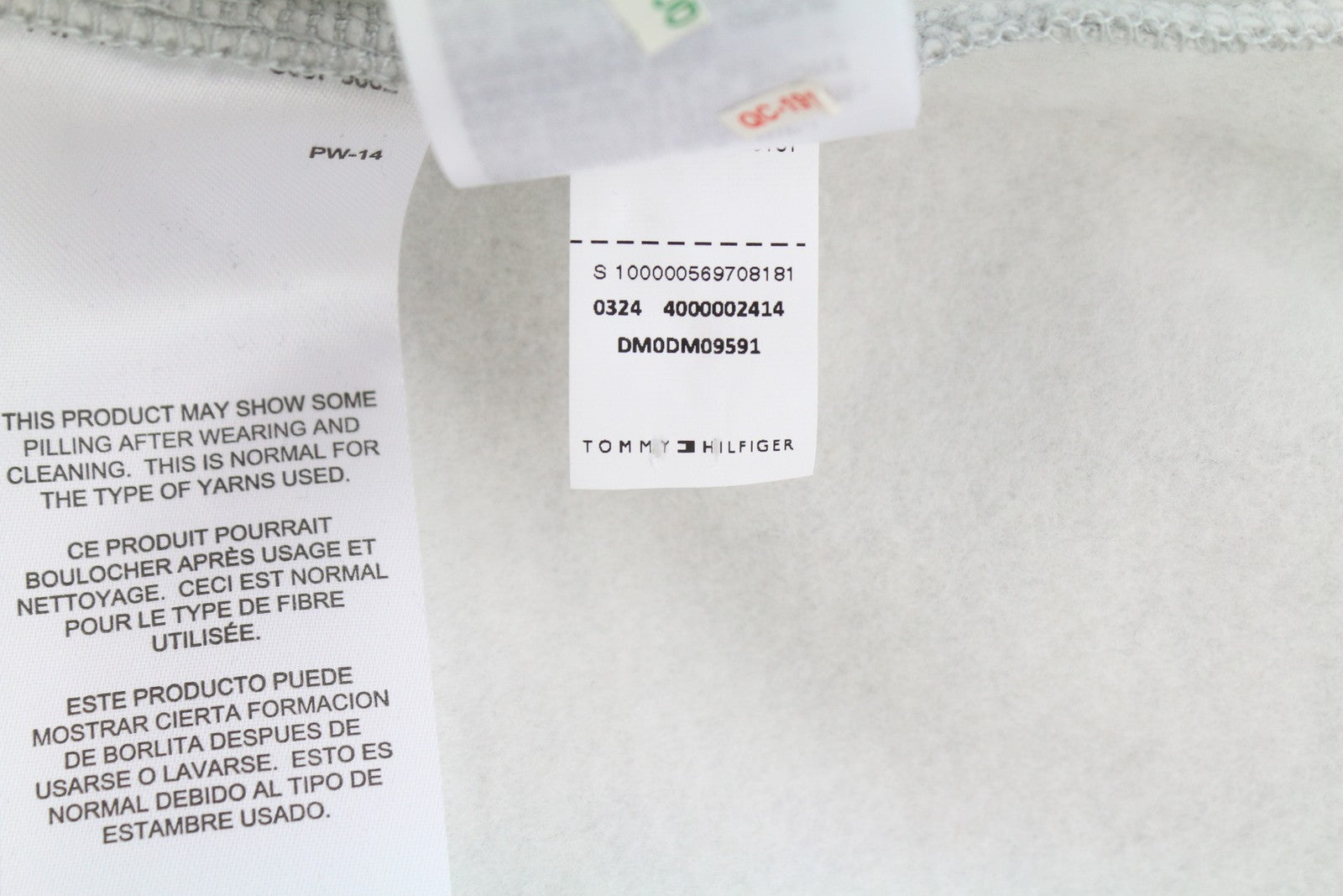 TOMMY HILFIGER Regular Fleece C Neck Men Sweatshirt XL Melange Grey Pullover