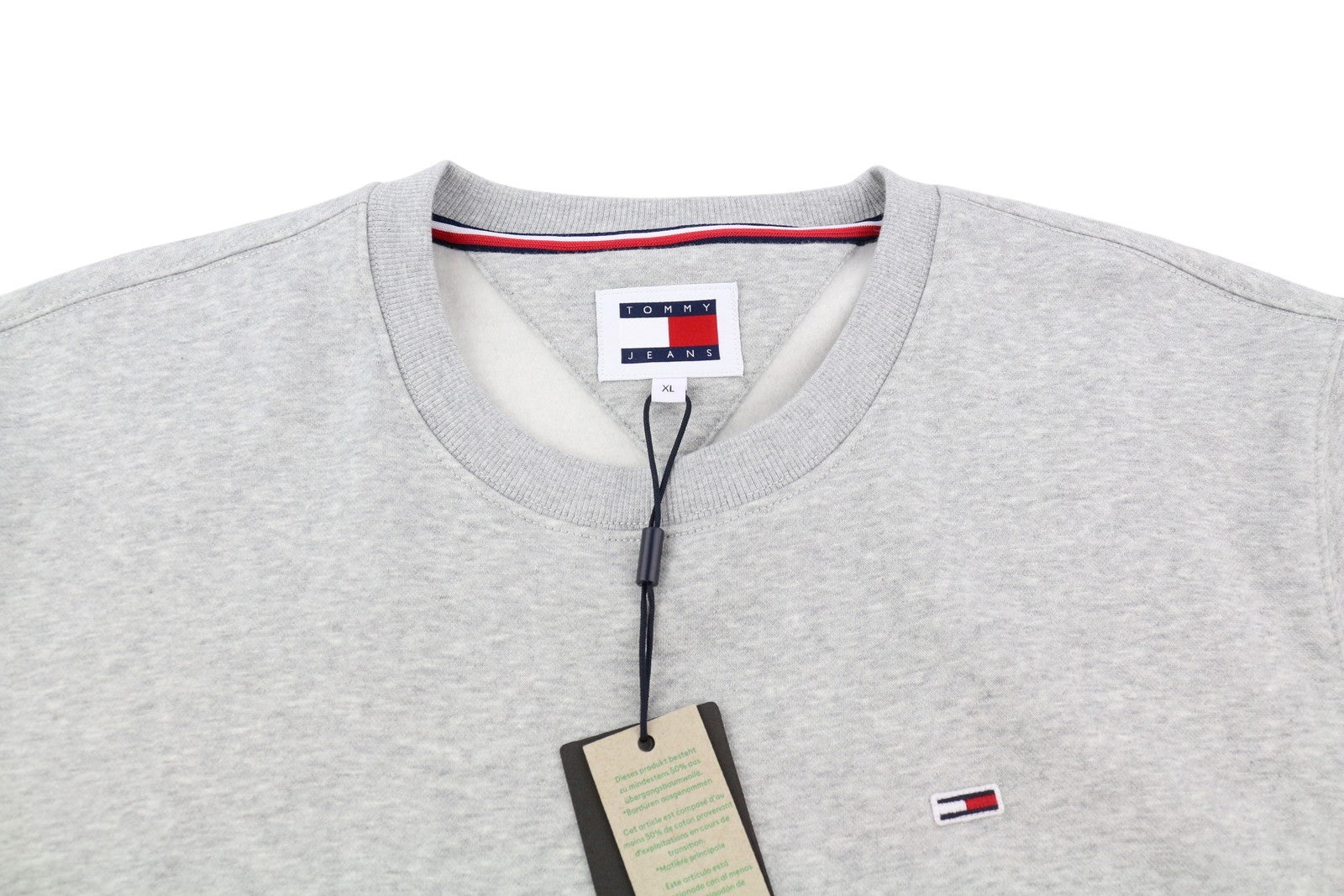 TOMMY HILFIGER Regular Fleece C Neck Men Sweatshirt XL Melange Grey Pullover