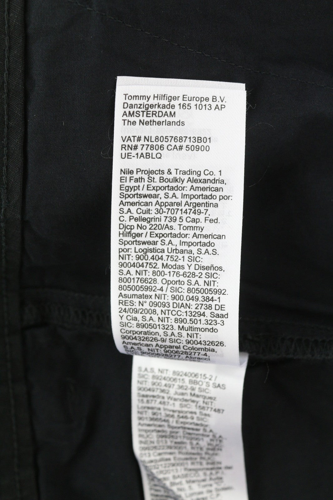 TOMMY HILFIGER Aiden Baggy Cargo Men Trousers W33/L34 Black Textured Zip Fly