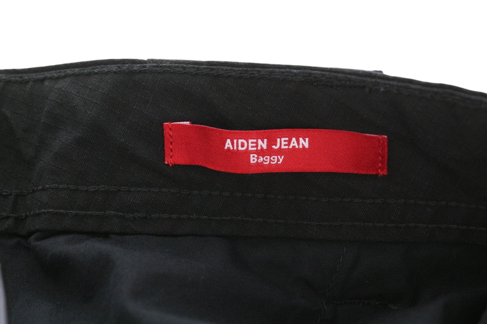 TOMMY HILFIGER Aiden Baggy Cargo Men Trousers W33/L34 Black Textured Zip Fly