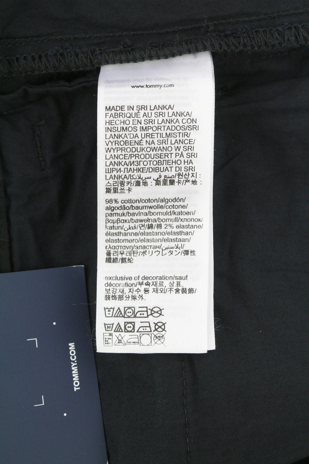 TOMMY HILFIGER Aiden Baggy Cargo Men Trousers W32/L32 Black Textured Zip Fly