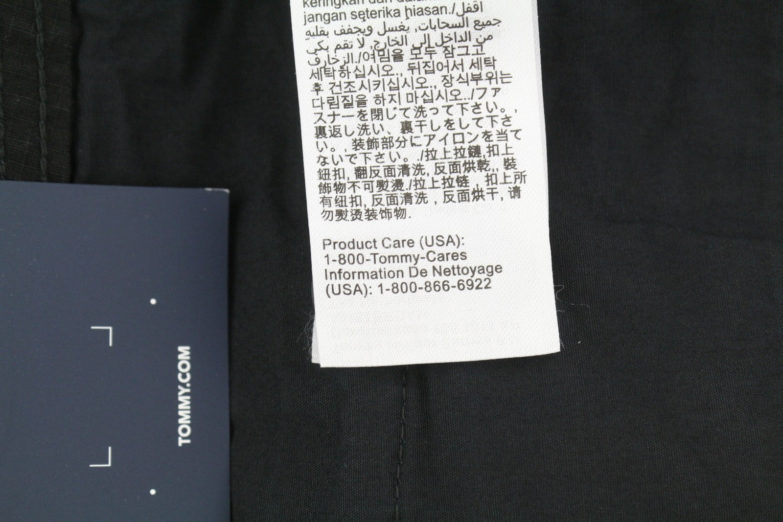 TOMMY HILFIGER Aiden Baggy Cargo Men Trousers W32/L32 Black Textured Zip Fly