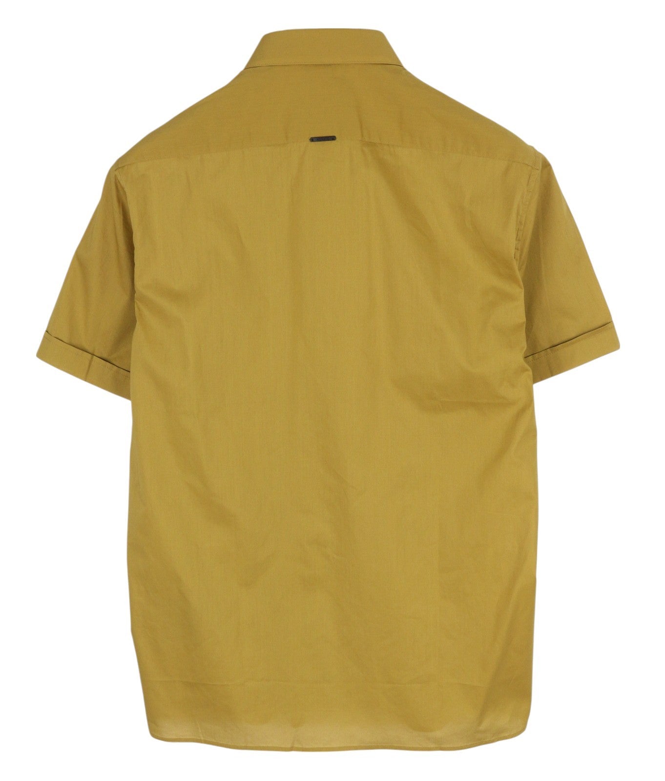 ANTONY MORATO Men Shirt M Mustard Button-Down Neck Patch Pocket Short Sleeved