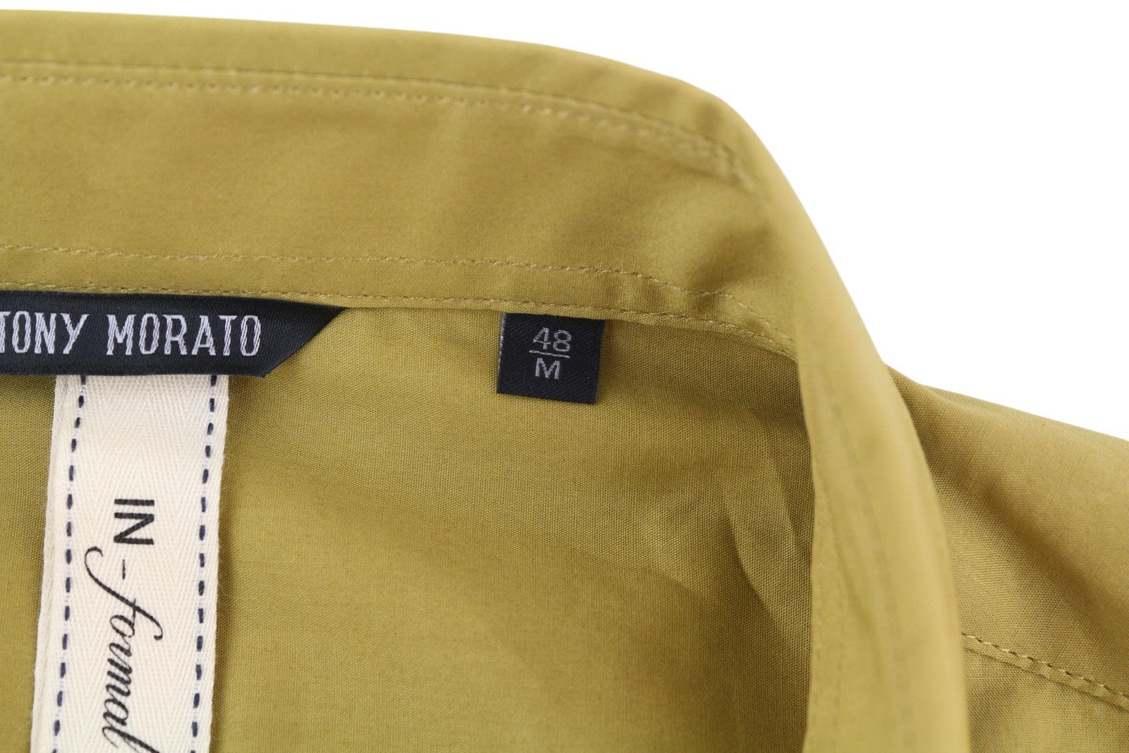 ANTONY MORATO Men Shirt M Mustard Button-Down Neck Patch Pocket Short Sleeved