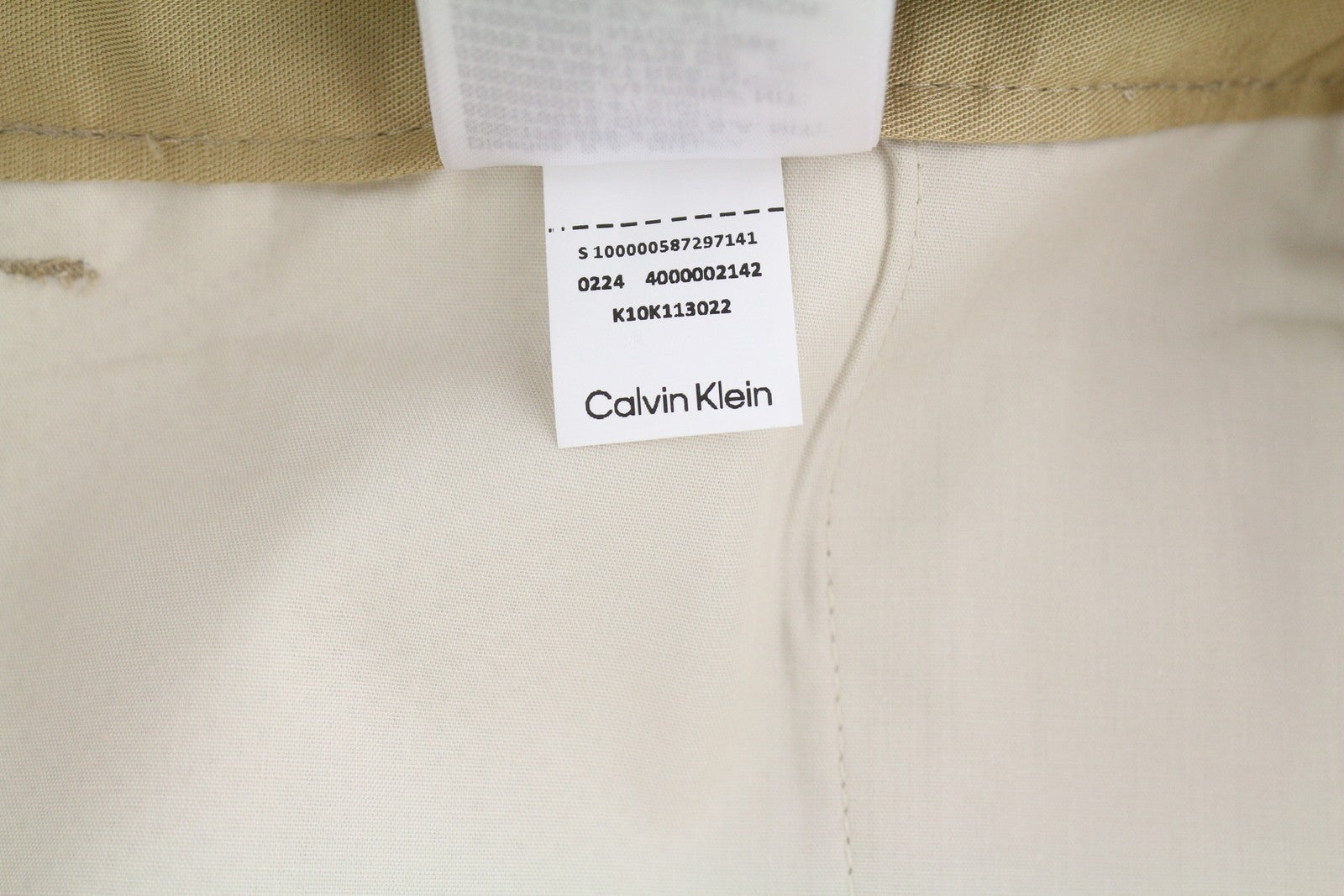 CALVIN KLEIN Piece Dyed Tencel Tapered Men Trousers W34/L32 Brown Linen Blend