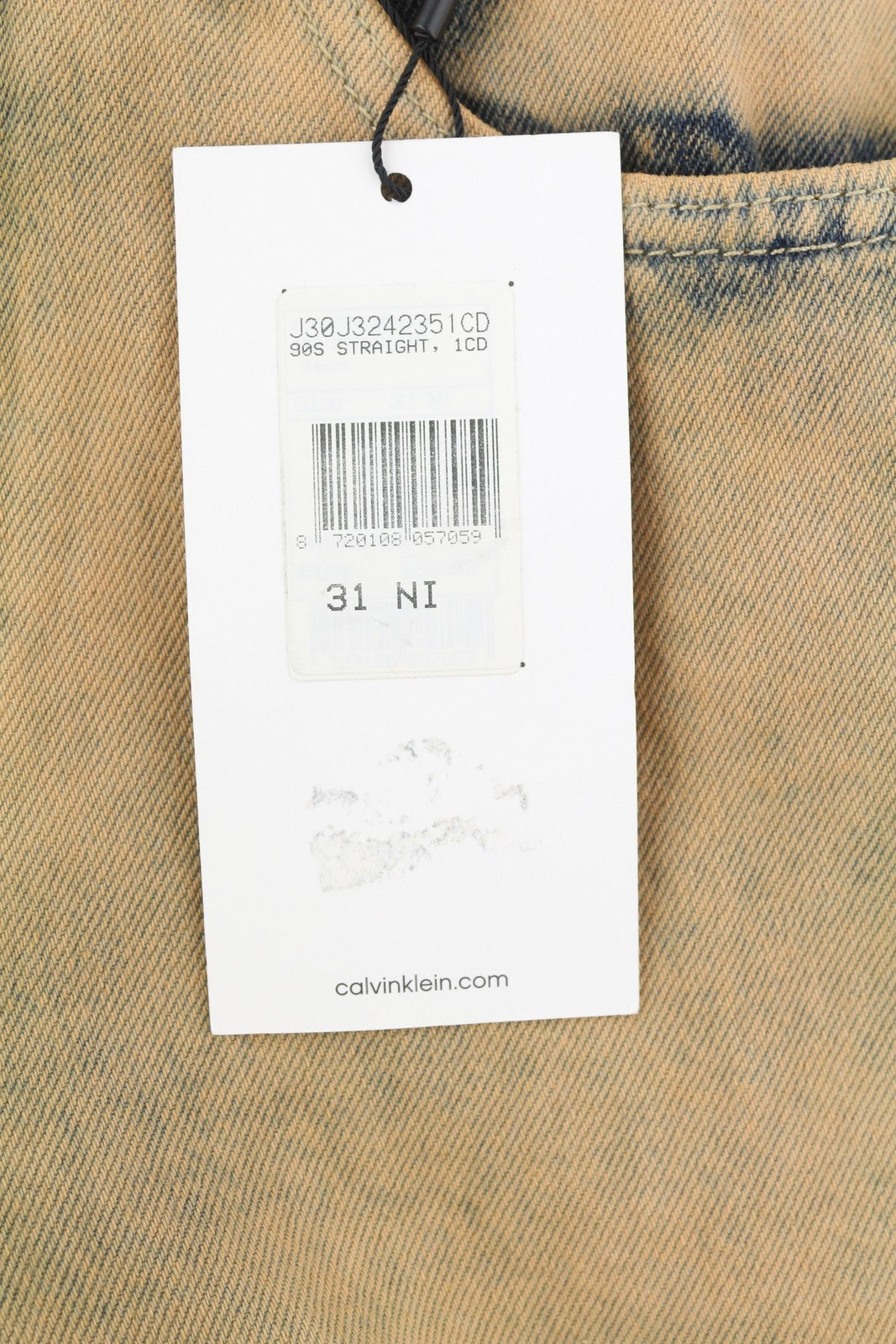 CALVIN KLEIN 90s Straight Men Jeans W31 Faded Brown Zip Fly Logo Denim RRP€119