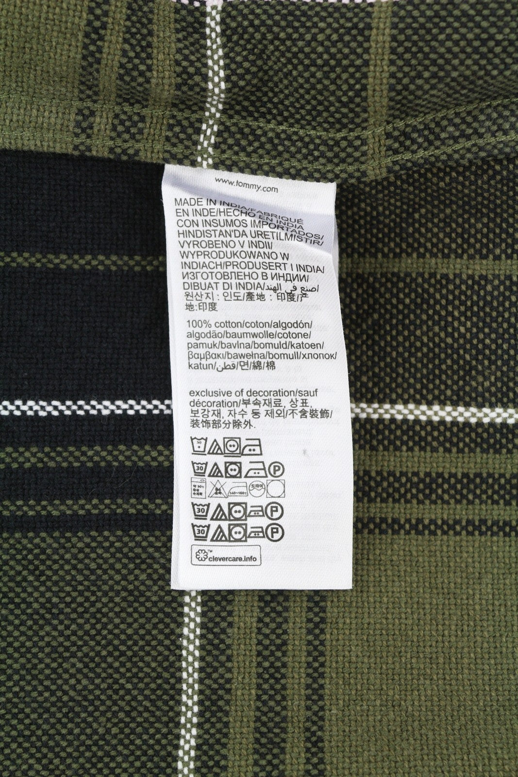 TOMMY HILFIGER Brushed Check Men Shirt S Overshirt Flannel Thick Button Green