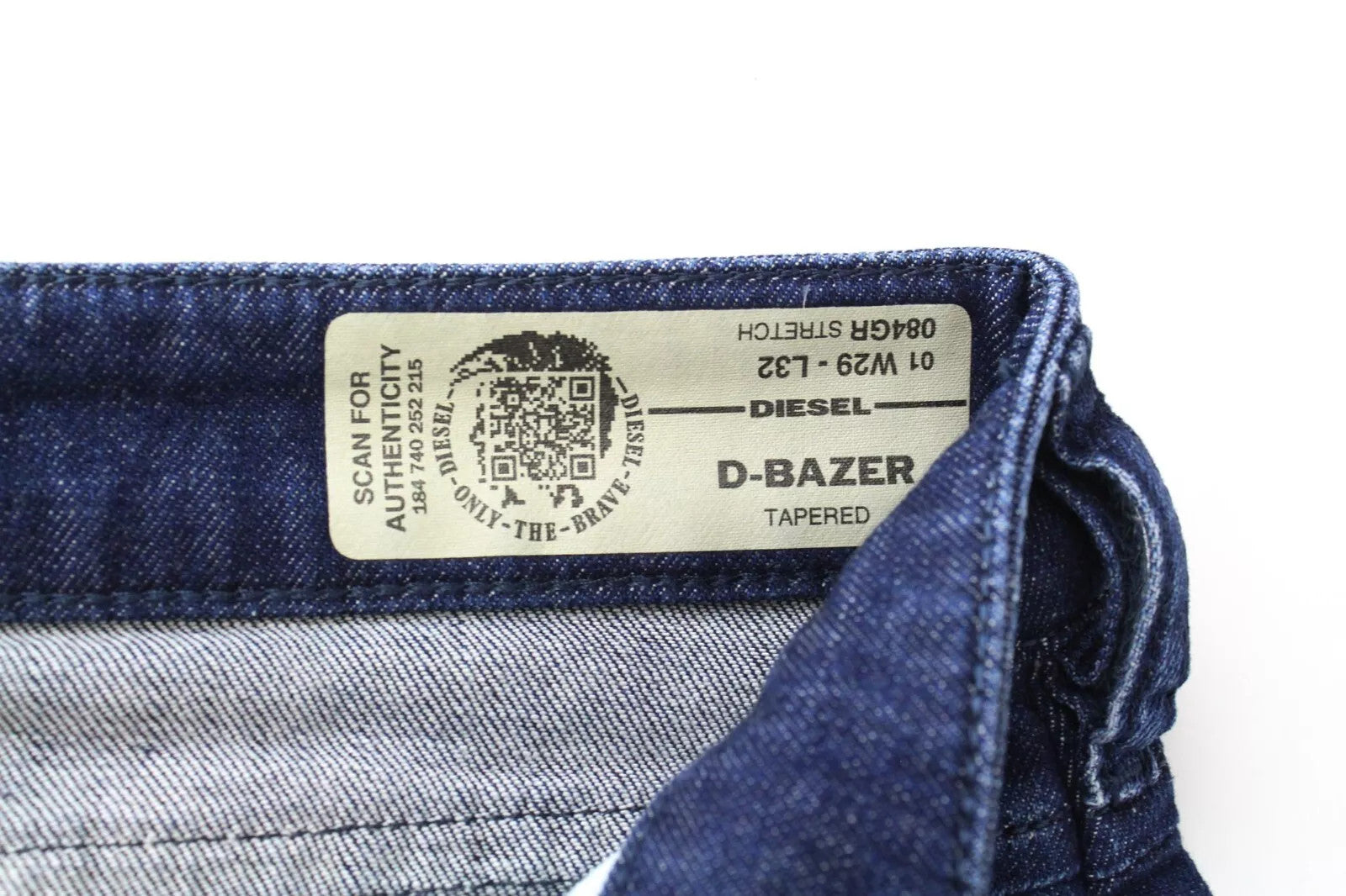 DIESEL D-Bazer 084GR Men's Tapered Washed Blue Cotton Stretch Jeans W29 L32
