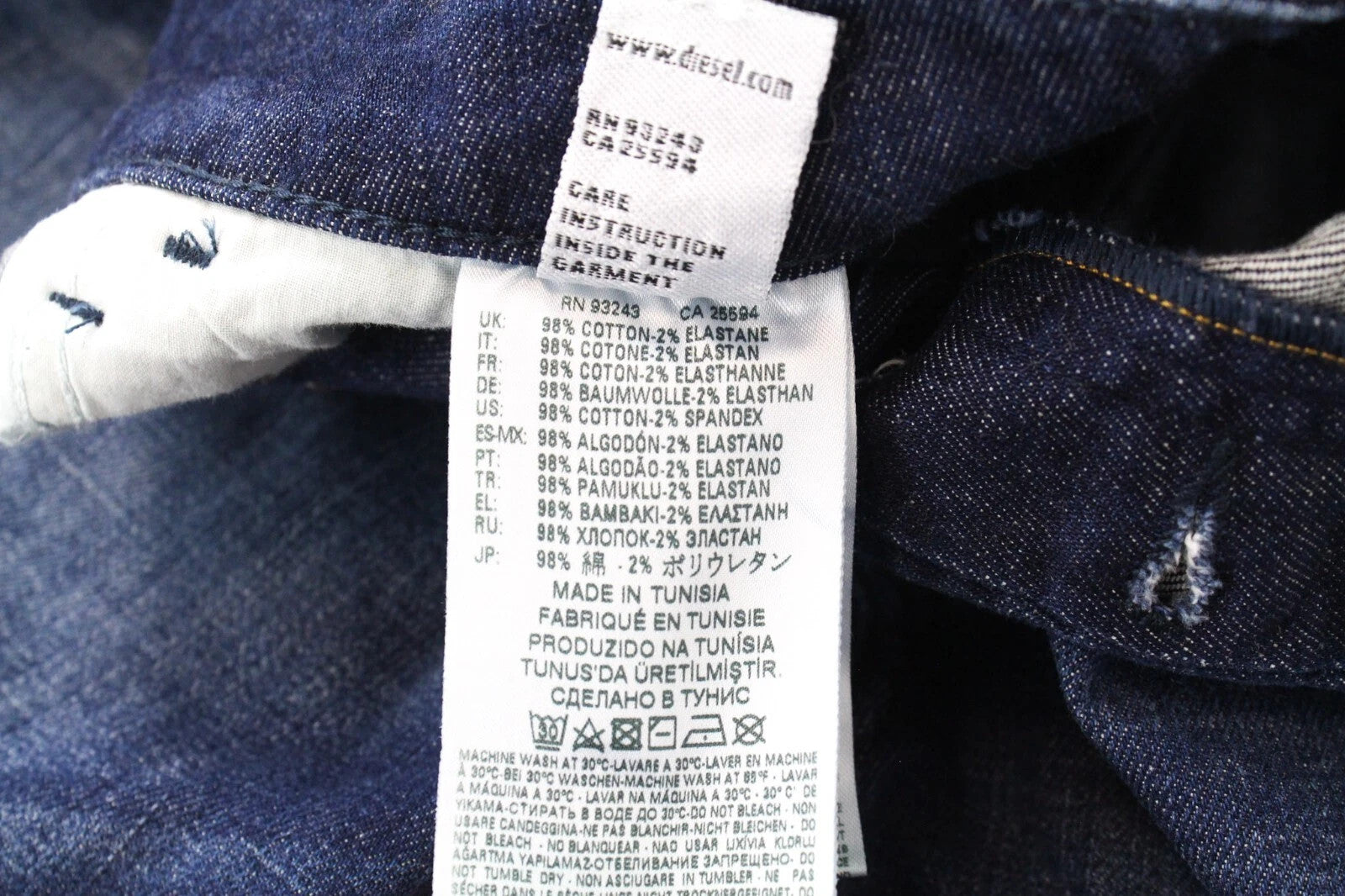 DIESEL D-Bazer 084GR Men's Tapered Washed Blue Cotton Stretch Jeans W29 L32