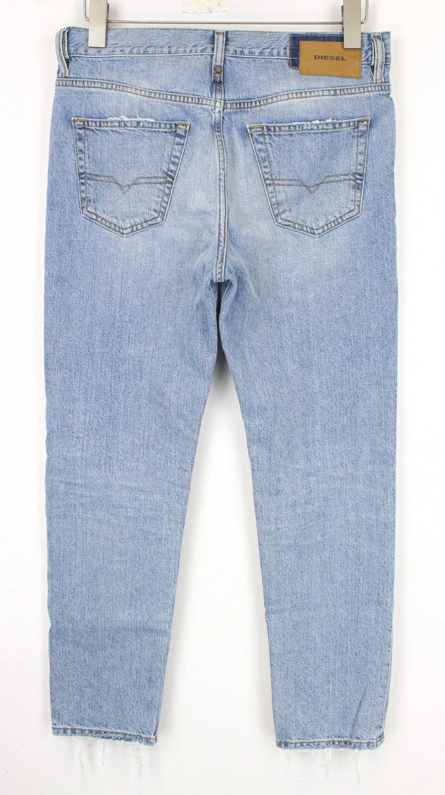 DIESEL Mharky 080AF Men's W29 L30 Distressed Blue Cotton Skinny Fit Jeans