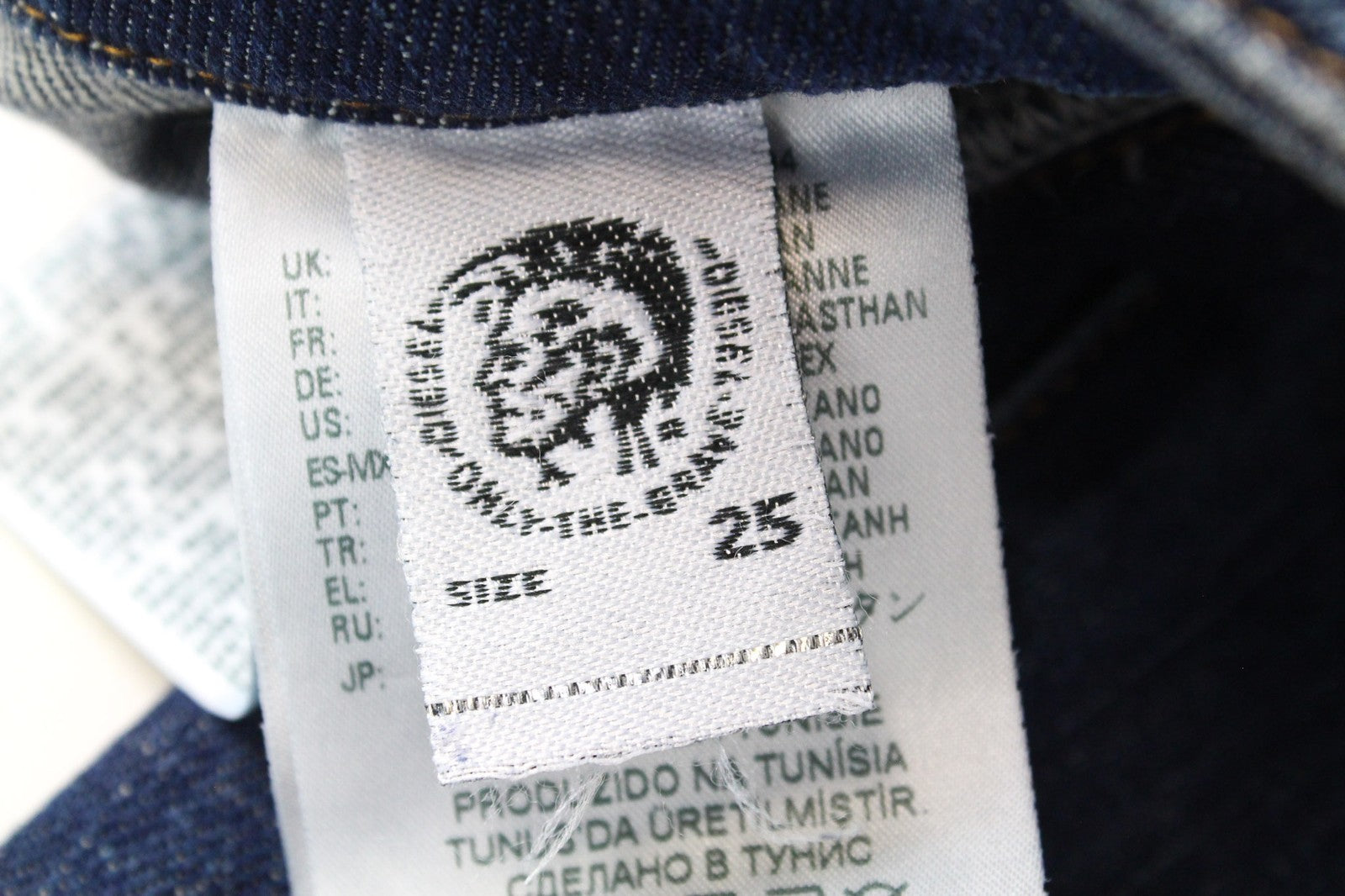 DIESEL D-Earlie 089AR Women's W25 L32 Cropped Stretch Blue Cotton Slim Jeans