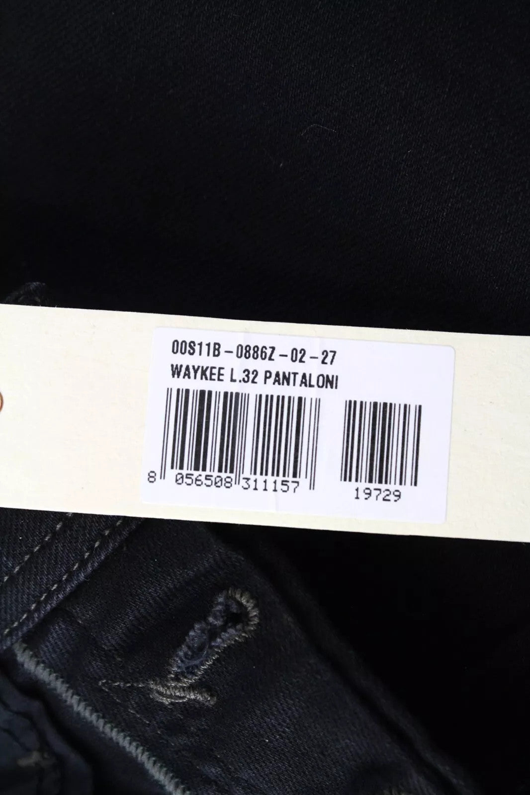 DIESEL Waykee 0886Z Men's Black Straight Cotton Stretch Jeans W27 L32 Boys