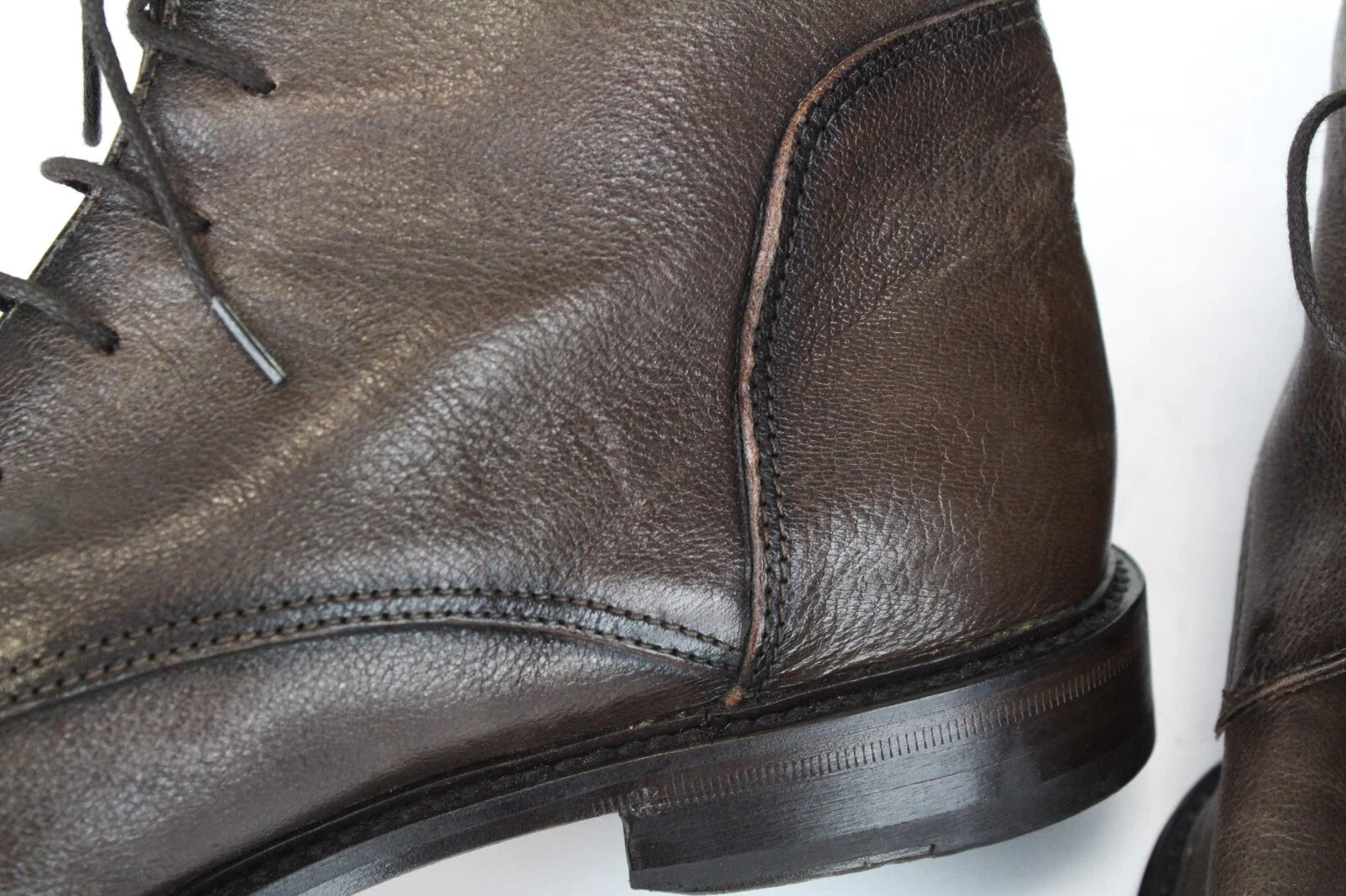 SUITSUPPLY Men's Shoes UK8 EU42 Brown High-Top Laced Leather Dress Formal