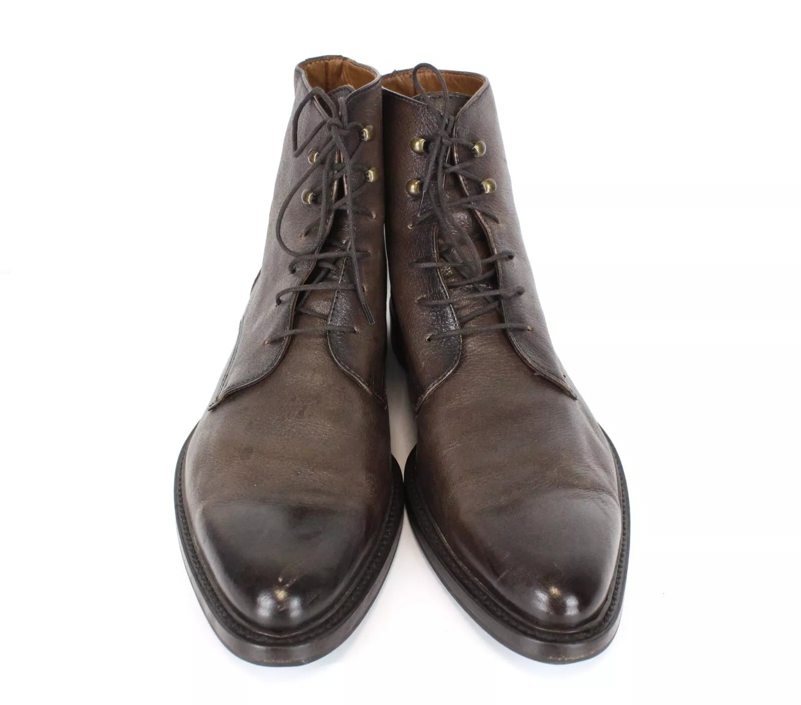 SUITSUPPLY Men's Shoes UK8 EU42 Brown High-Top Laced Leather Dress Formal