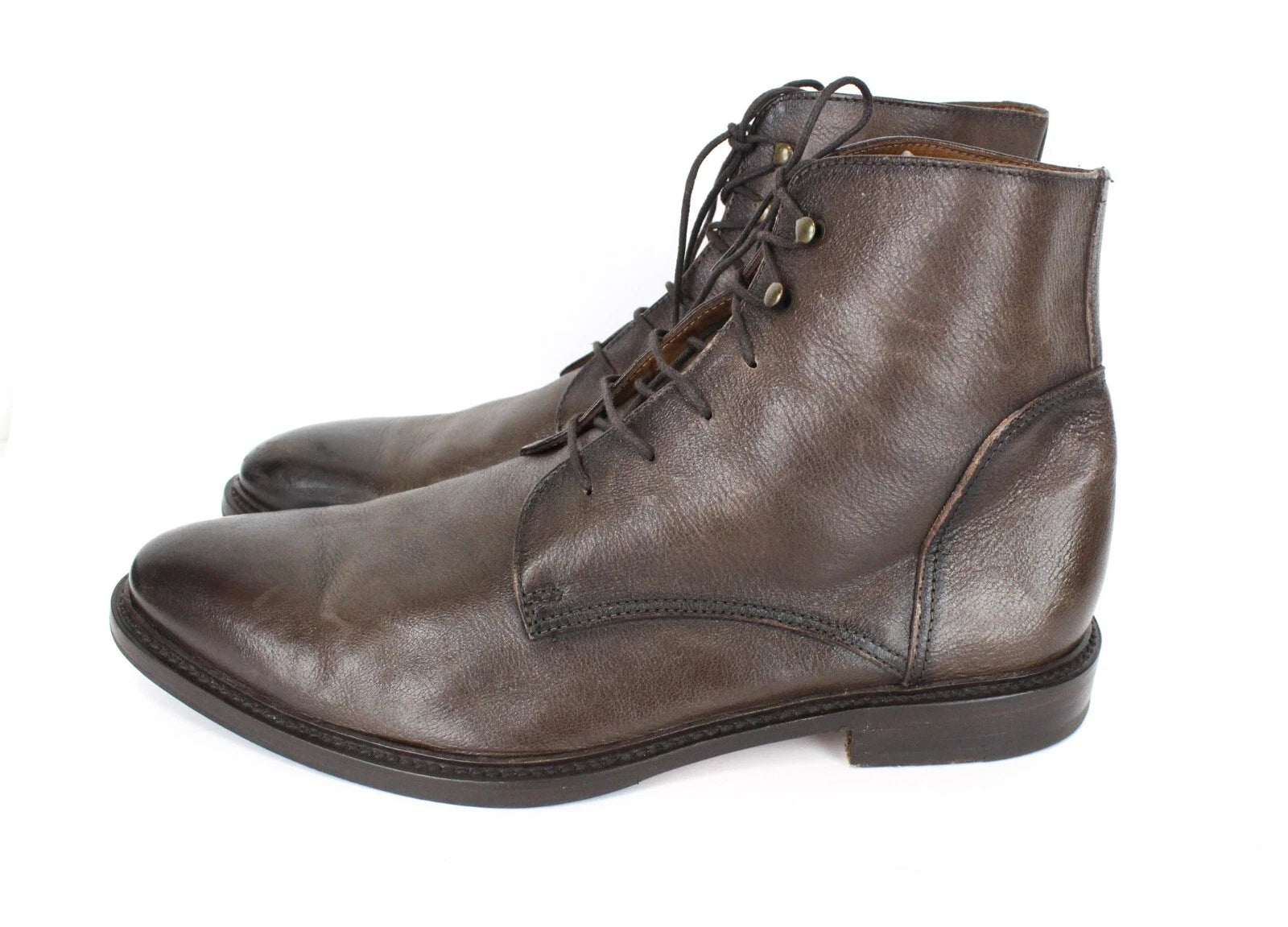 SUITSUPPLY Men's Shoes UK8 EU42 Brown High-Top Laced Leather Dress Formal