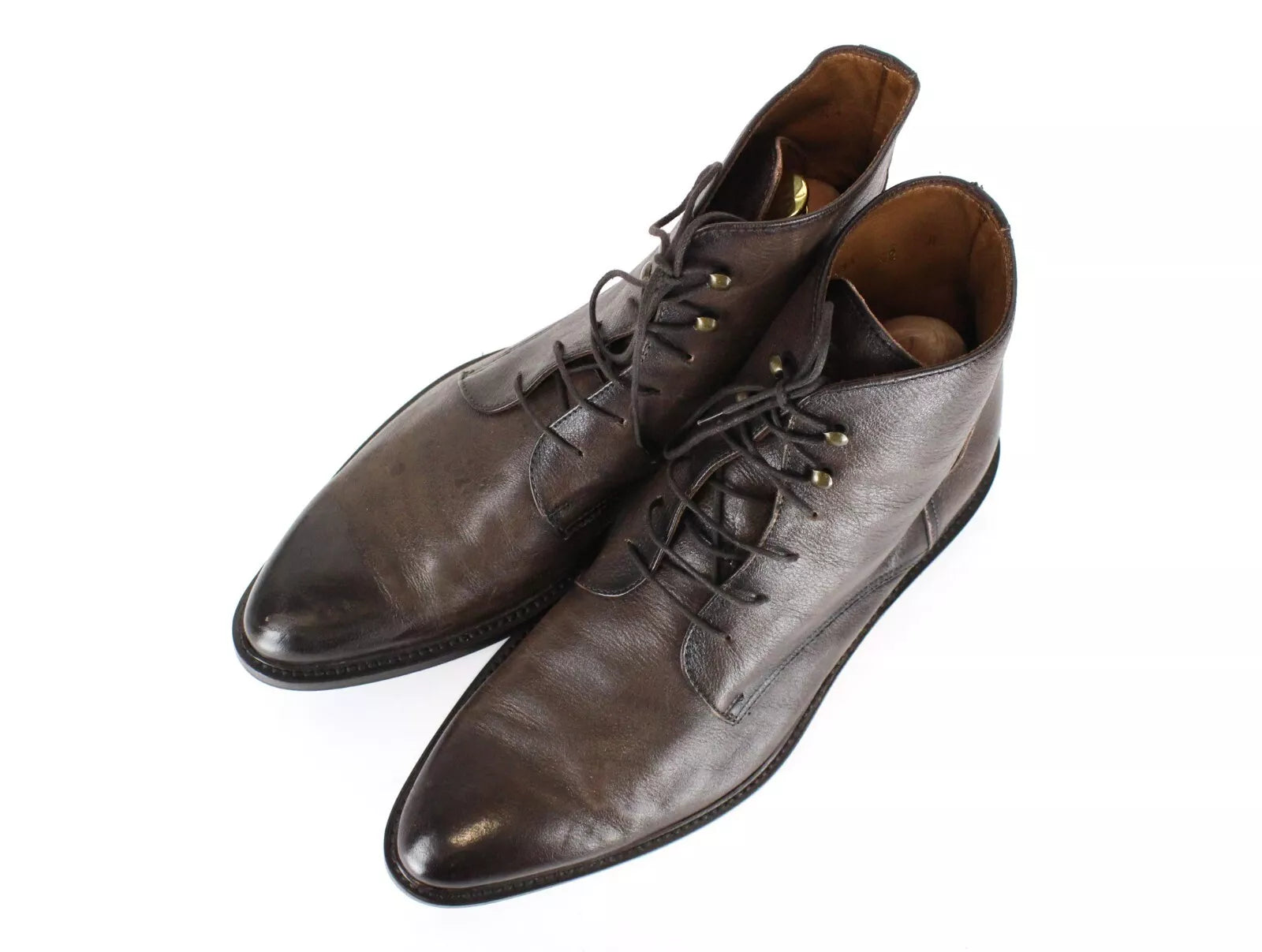 SUITSUPPLY Men's Shoes UK8 EU42 Brown High-Top Laced Leather Dress Formal