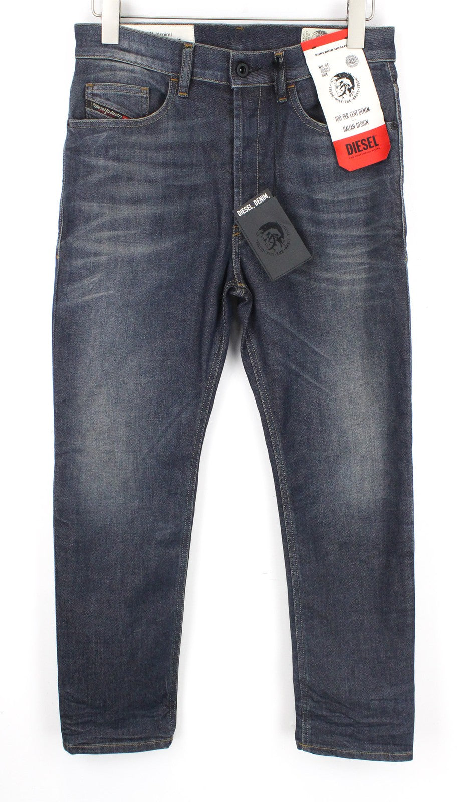 DIESEL D-Eetar 084ZU Men's W29 L30 Blue Cotton Tapered Fit Stretch Jeans