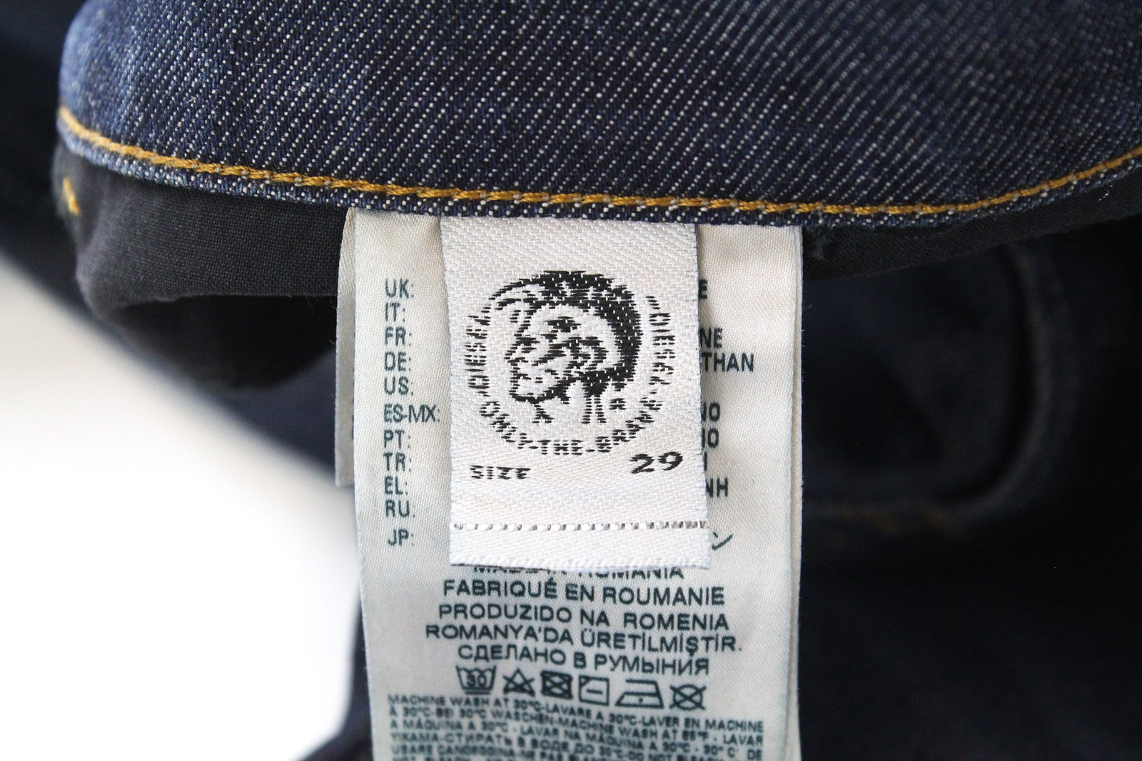 DIESEL D-Eetar 084ZU Men's W29 L30 Blue Cotton Tapered Fit Stretch Jeans