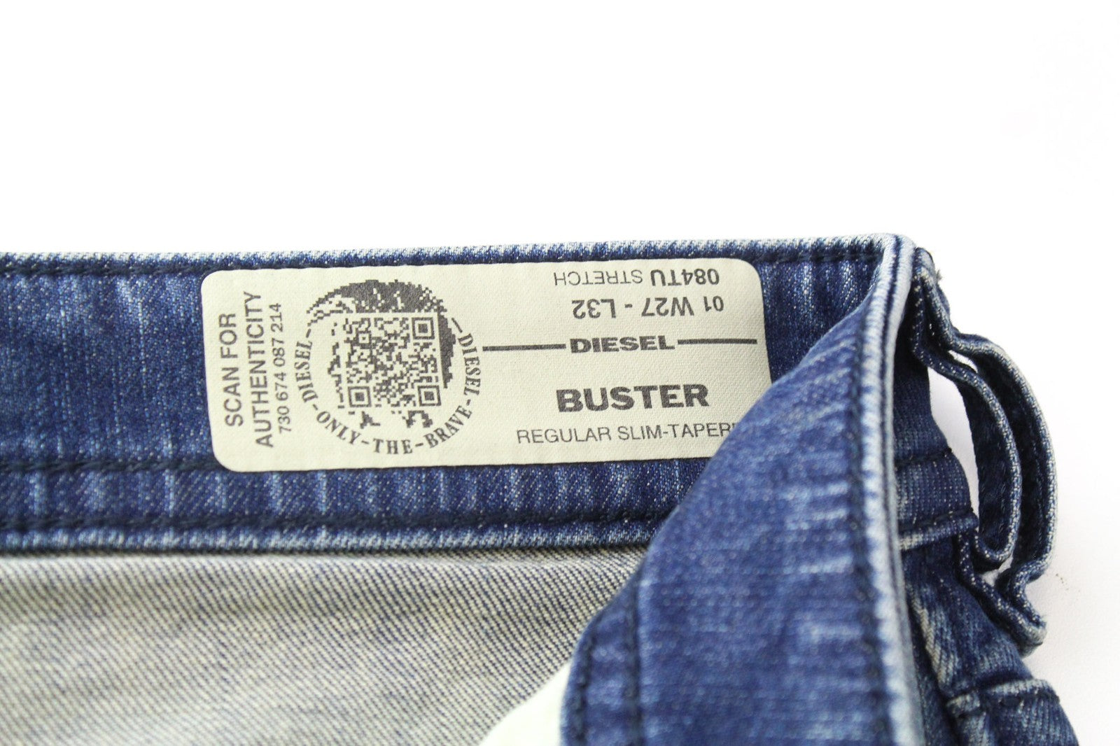 DIESEL Buster 084TU Men's Blue Cotton Stretch Slim Taper Fit Jeans W27 L32