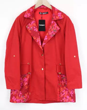 DESIGUAL Delphine Women's Red Snap Jacket UK10 Cotton Blend Light Layer