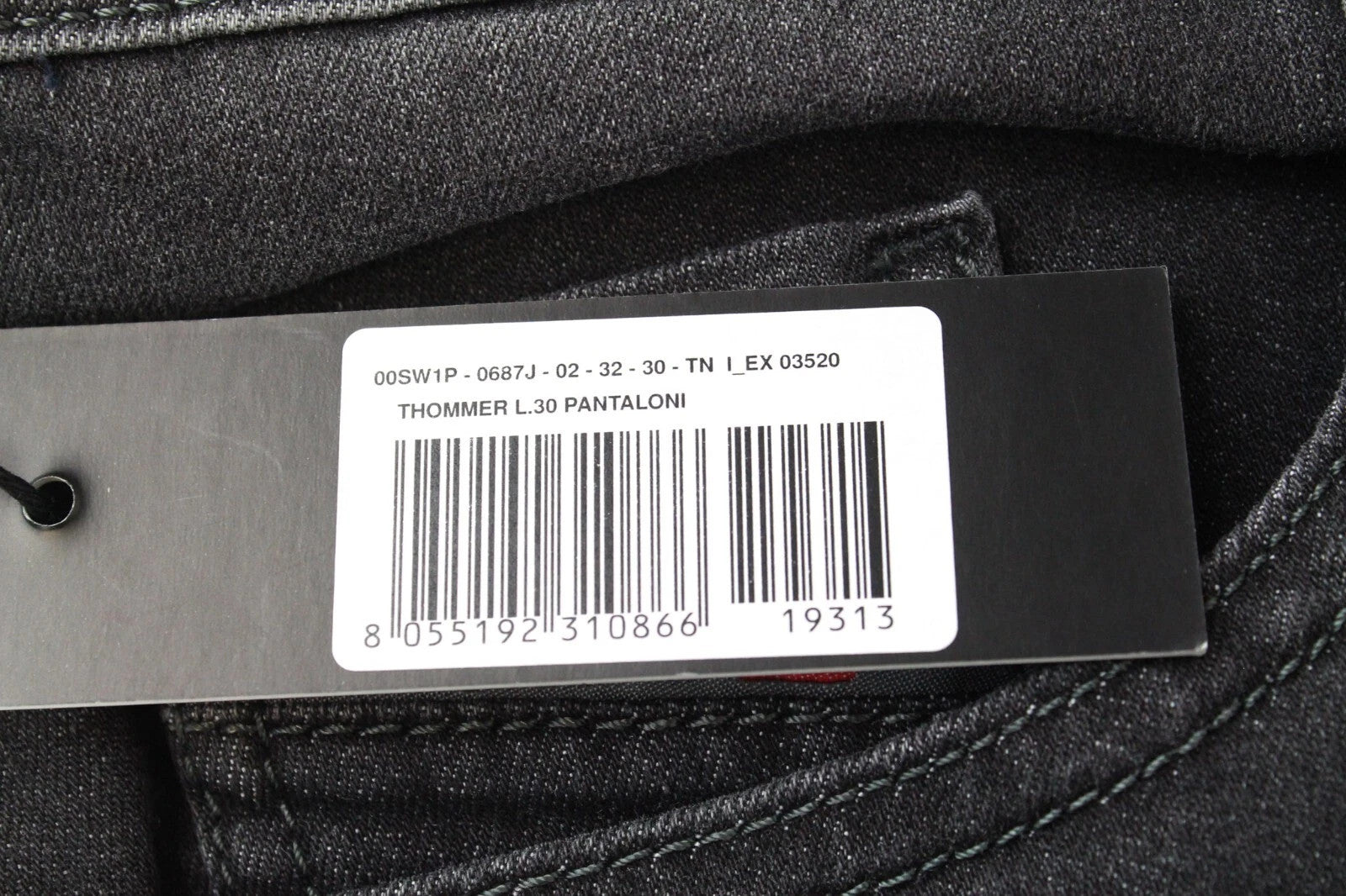 DIESEL Thommer 0687J Men's W32 L30 Slim Skinny Grey Cotton Jeans Stretch