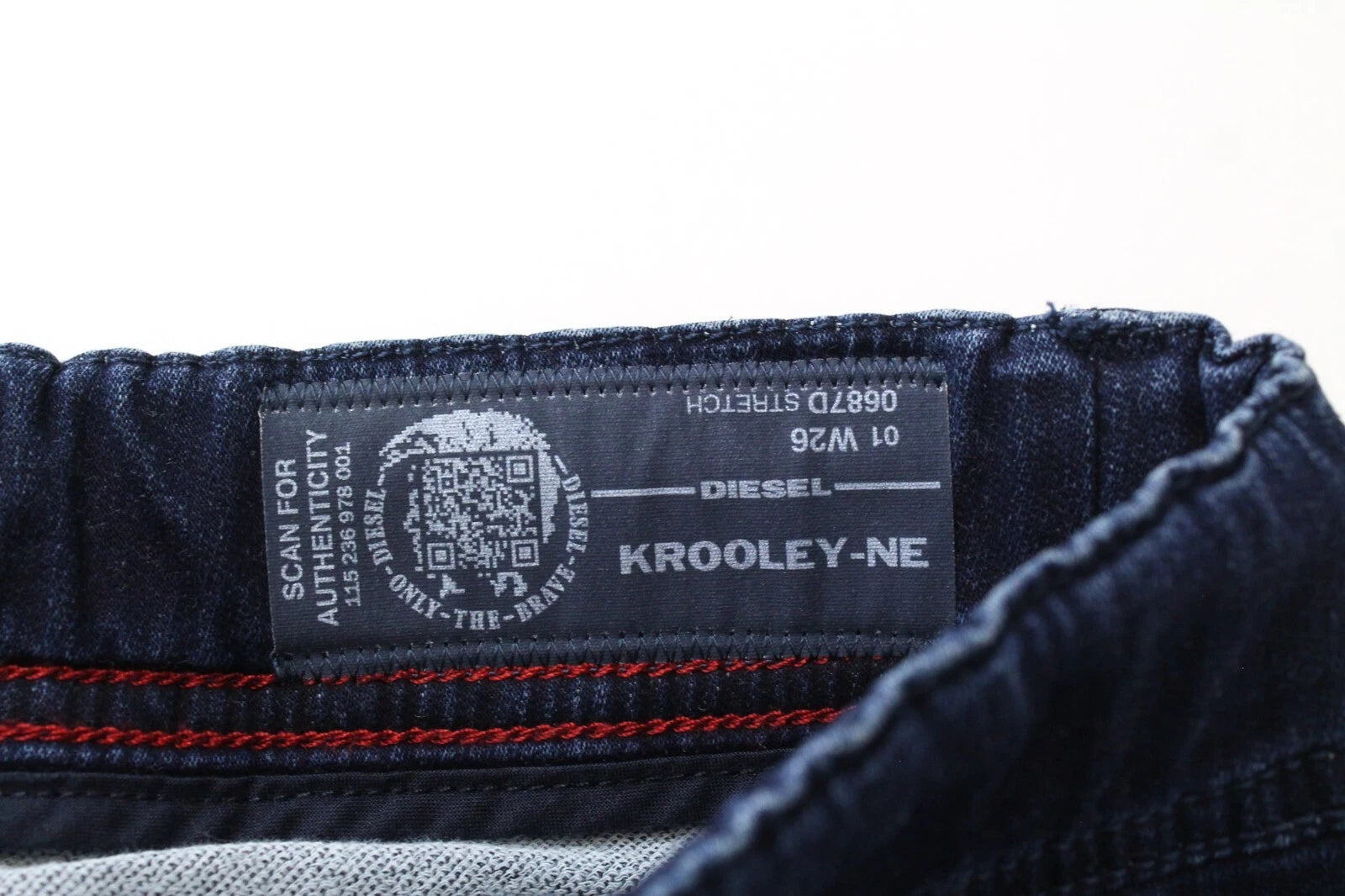 DIESEL Krooley-NE 0687D Men's W26 Sweat Blue Stretch Jogg Carrot Jeans Slim