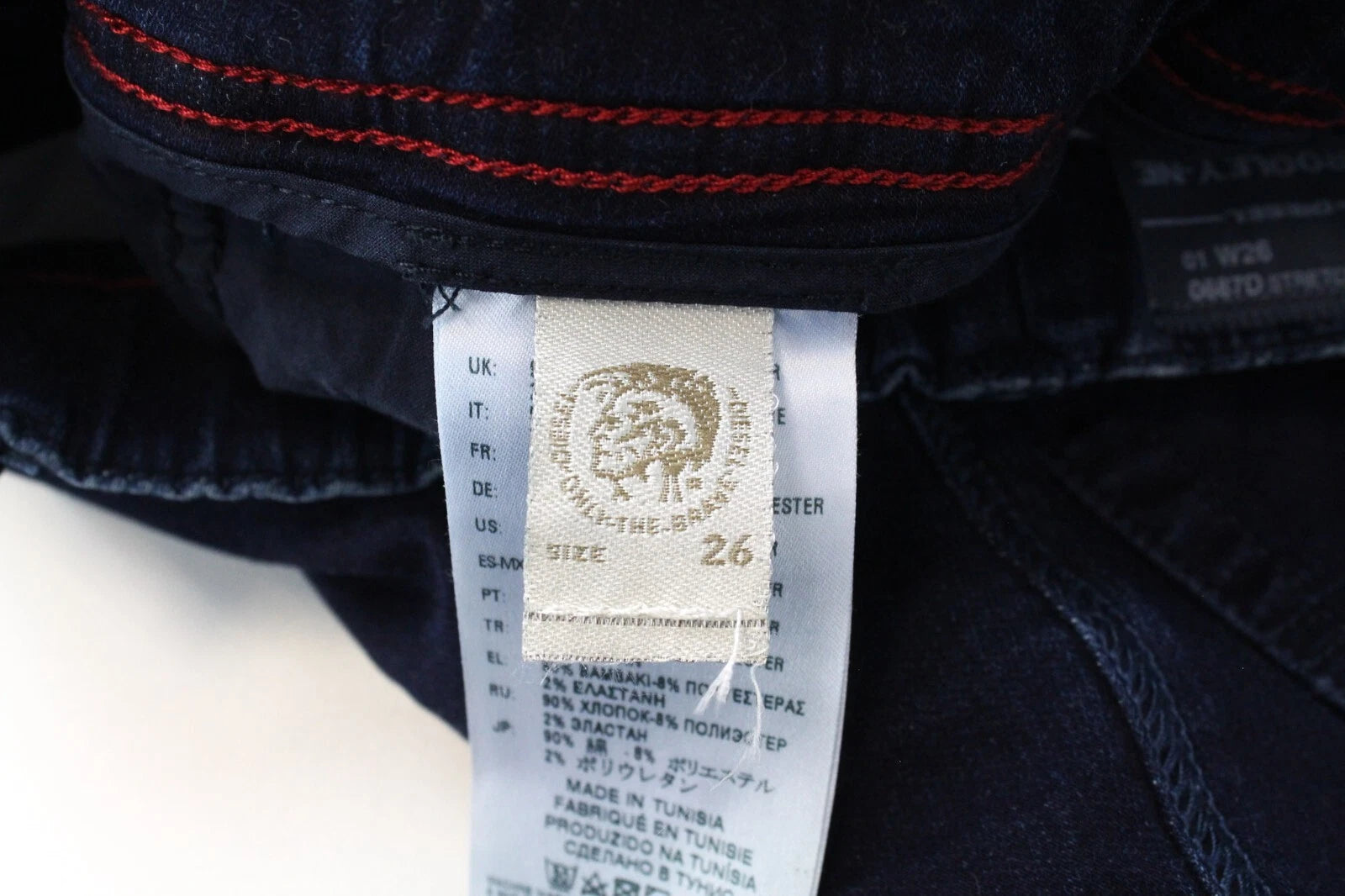 DIESEL Krooley-NE 0687D Men's W26 Sweat Blue Stretch Jogg Carrot Jeans Slim