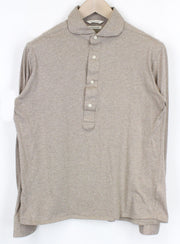 SUITSUPPLY Men's Cutaway Shirt 41/16-42/16.5 Slim Brown Casual Melange Polo