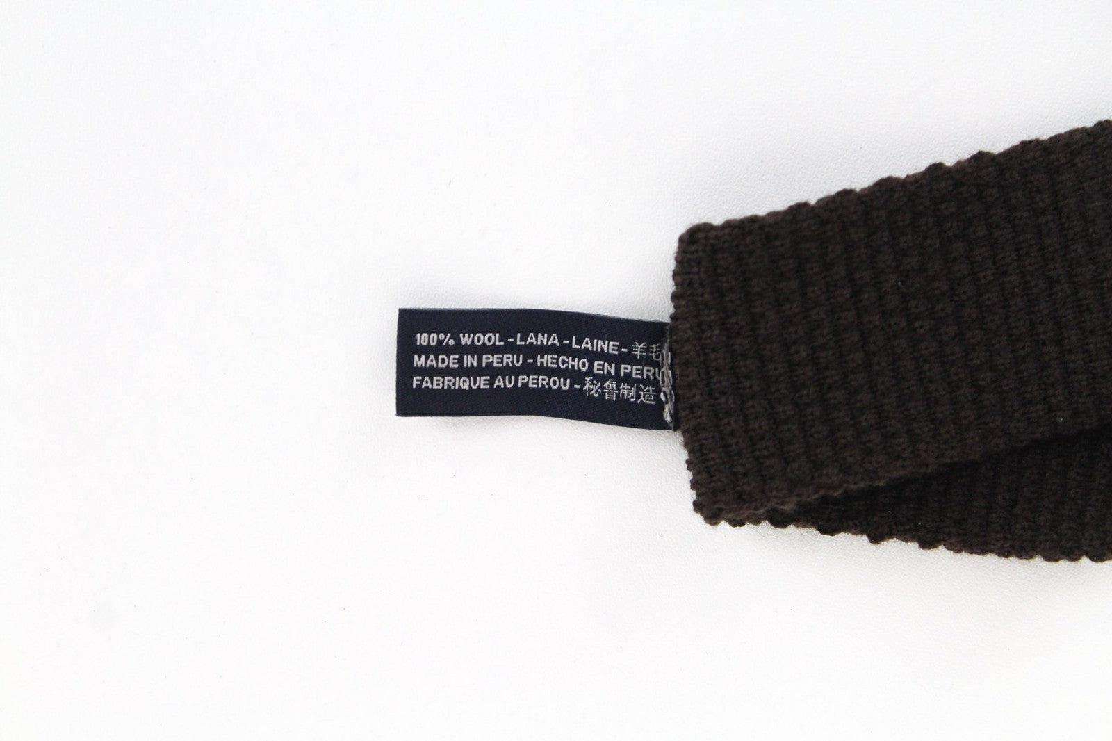 SUITSUPPLY Men's Tie ~150x4.5 cm Brown Wool Knit Squared-End Formal