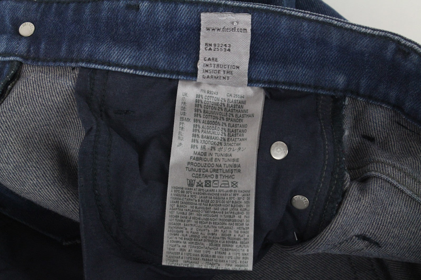 DIESEL D-Rifty 0870I Women's Jeans W26/L32 Blue Zip Fly Low Waist Stretch