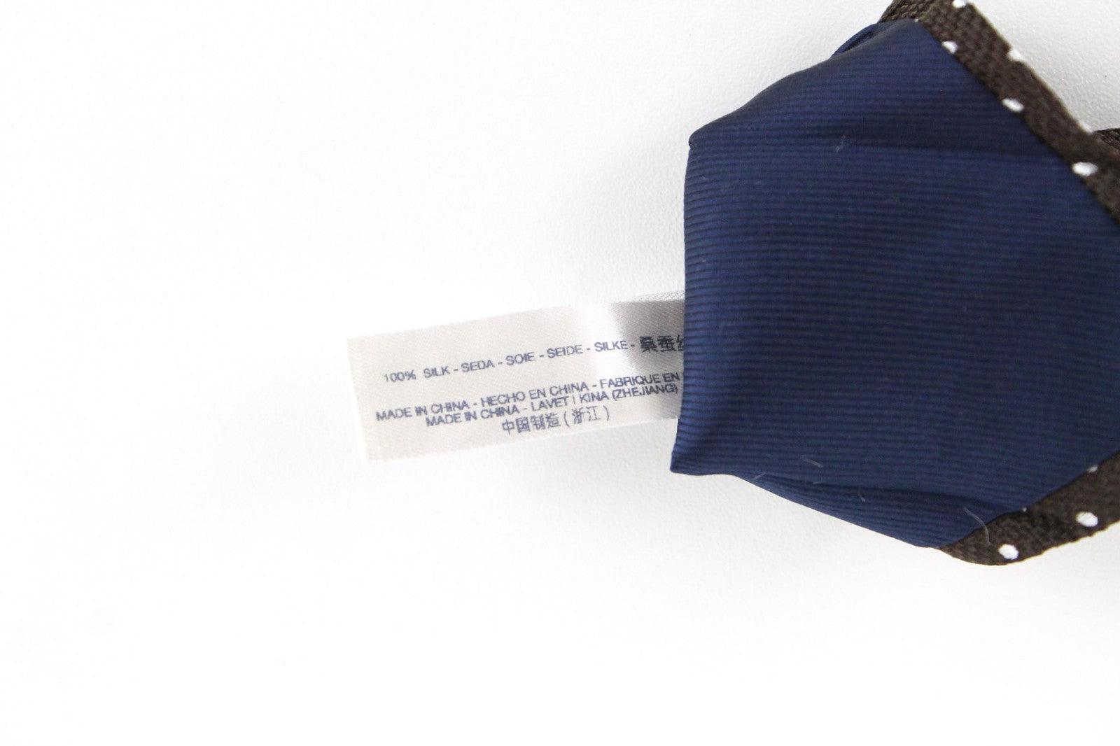 SUITSUPPLY Men's Tie 148x8 cm Brown Knit Silk Polka Dot Pointed-End