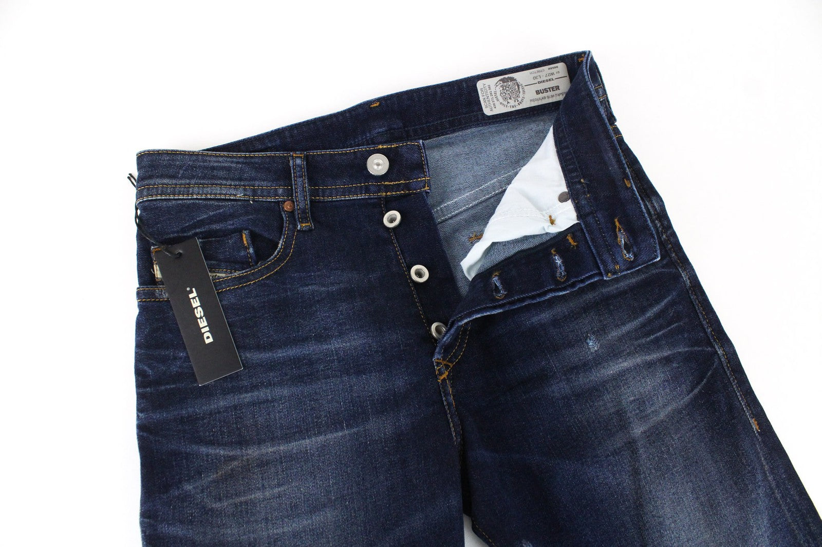 DIESEL Buster 069AH Men's Jeans W27/L30 Blue Slim Tapered Distressed