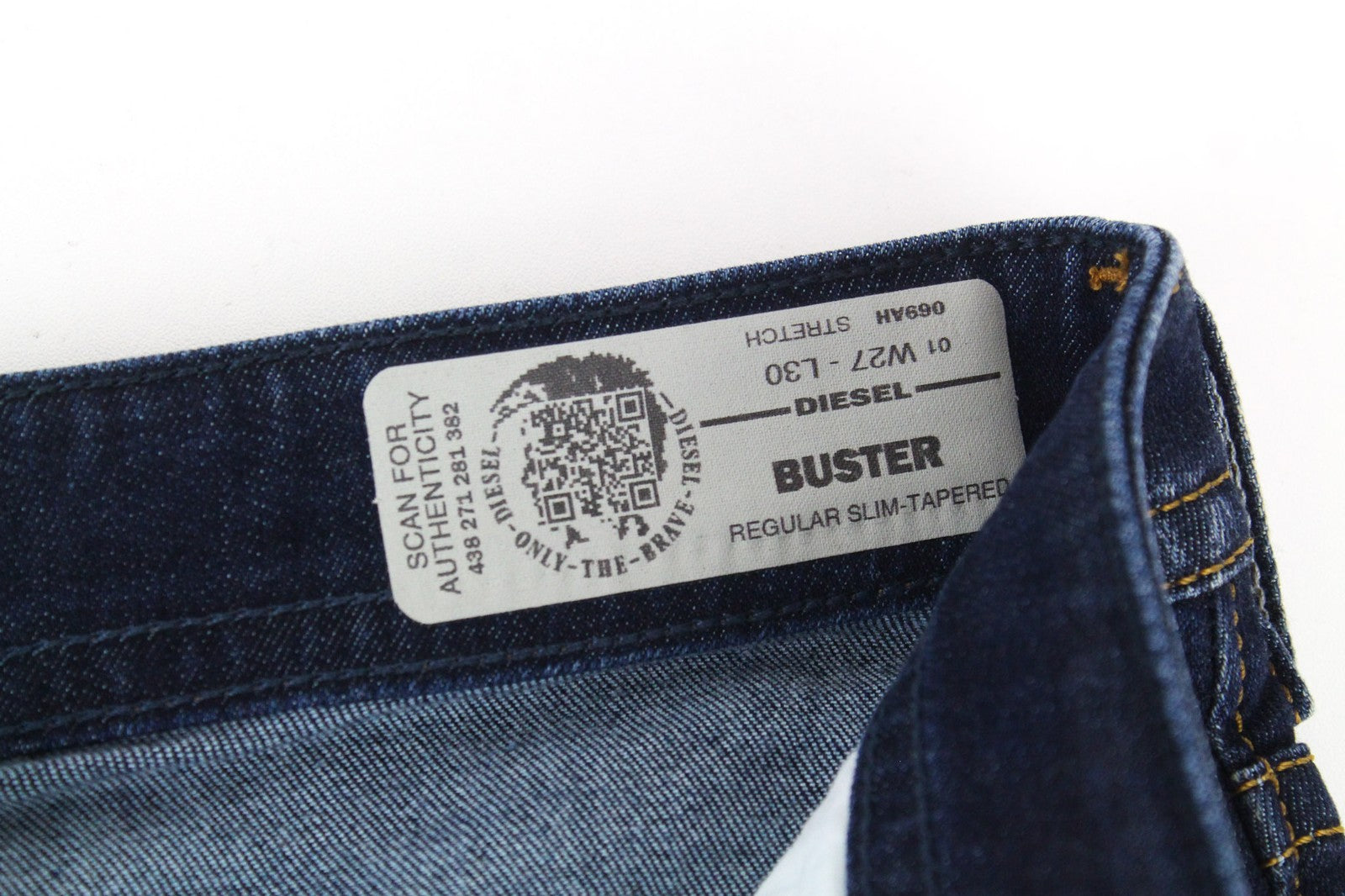 DIESEL Buster 069AH Men's Jeans W27/L30 Blue Slim Tapered Distressed
