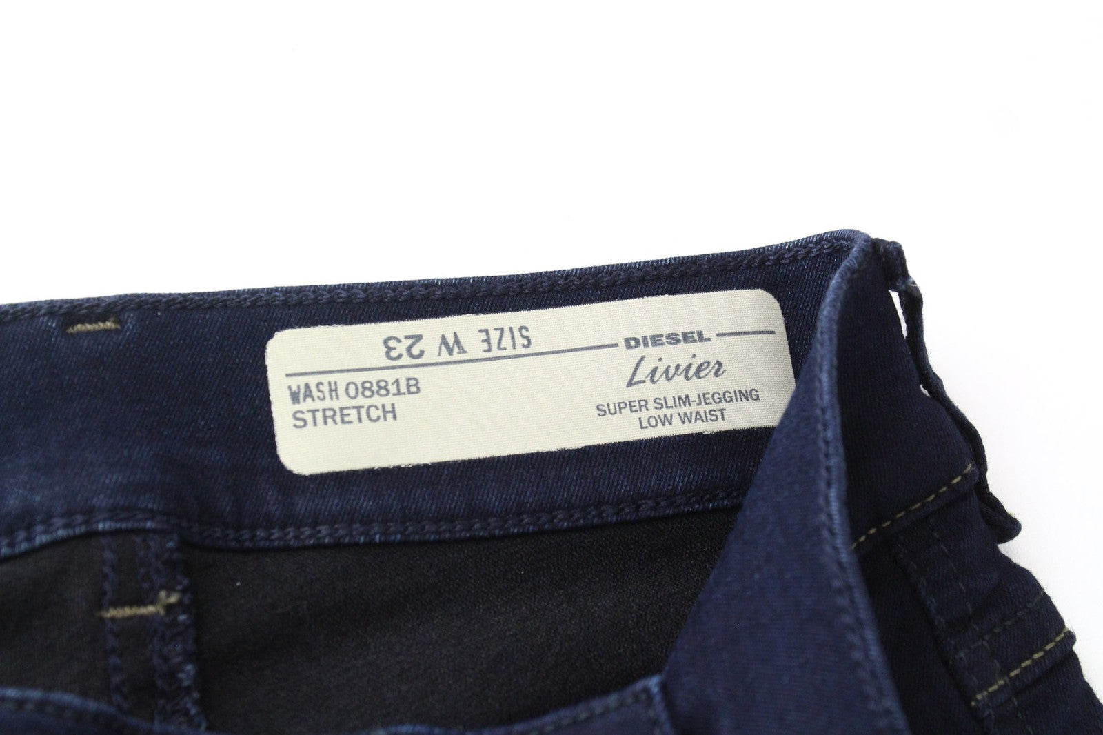 DIESEL Livier 0881B Women's Jeggings W23 Blue Stretch Fit Super Slim