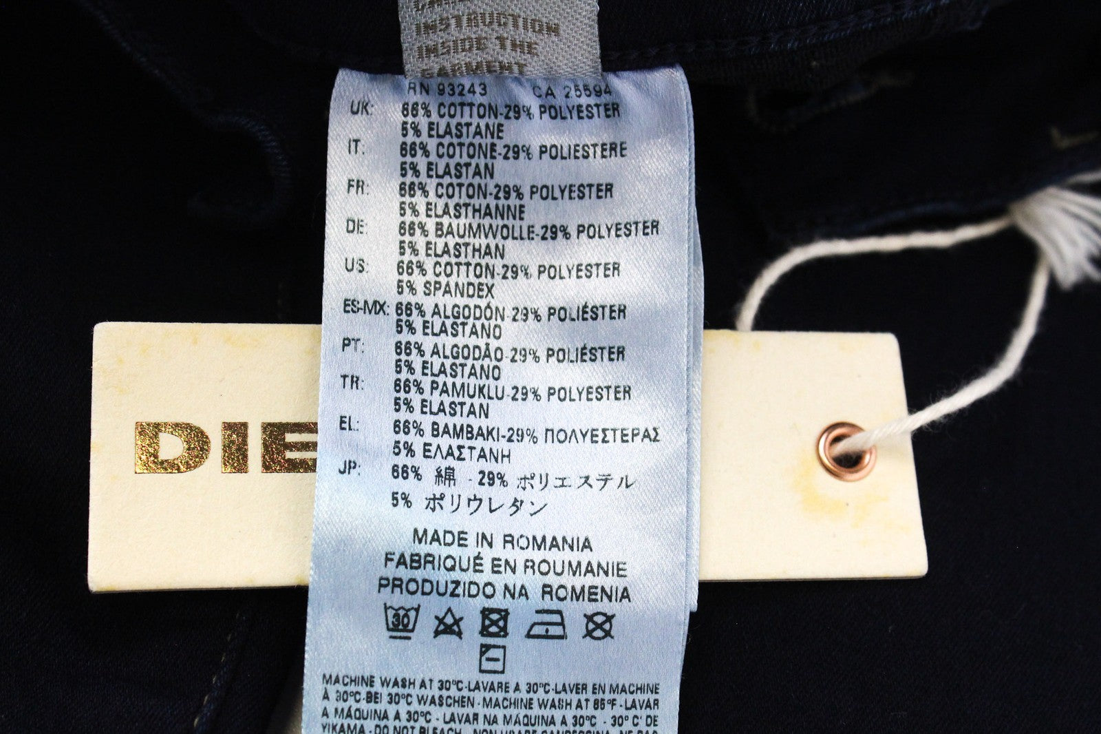 DIESEL Livier 0881B Women's Jeggings W23 Blue Stretch Fit Super Slim