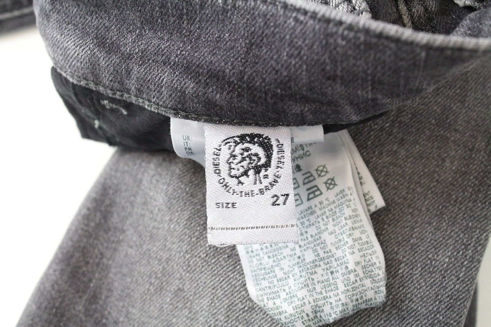 DIESEL D-Eetar 0890F Men's Jeans W27/L30 Grey Ripped Cotton Tapered Fit