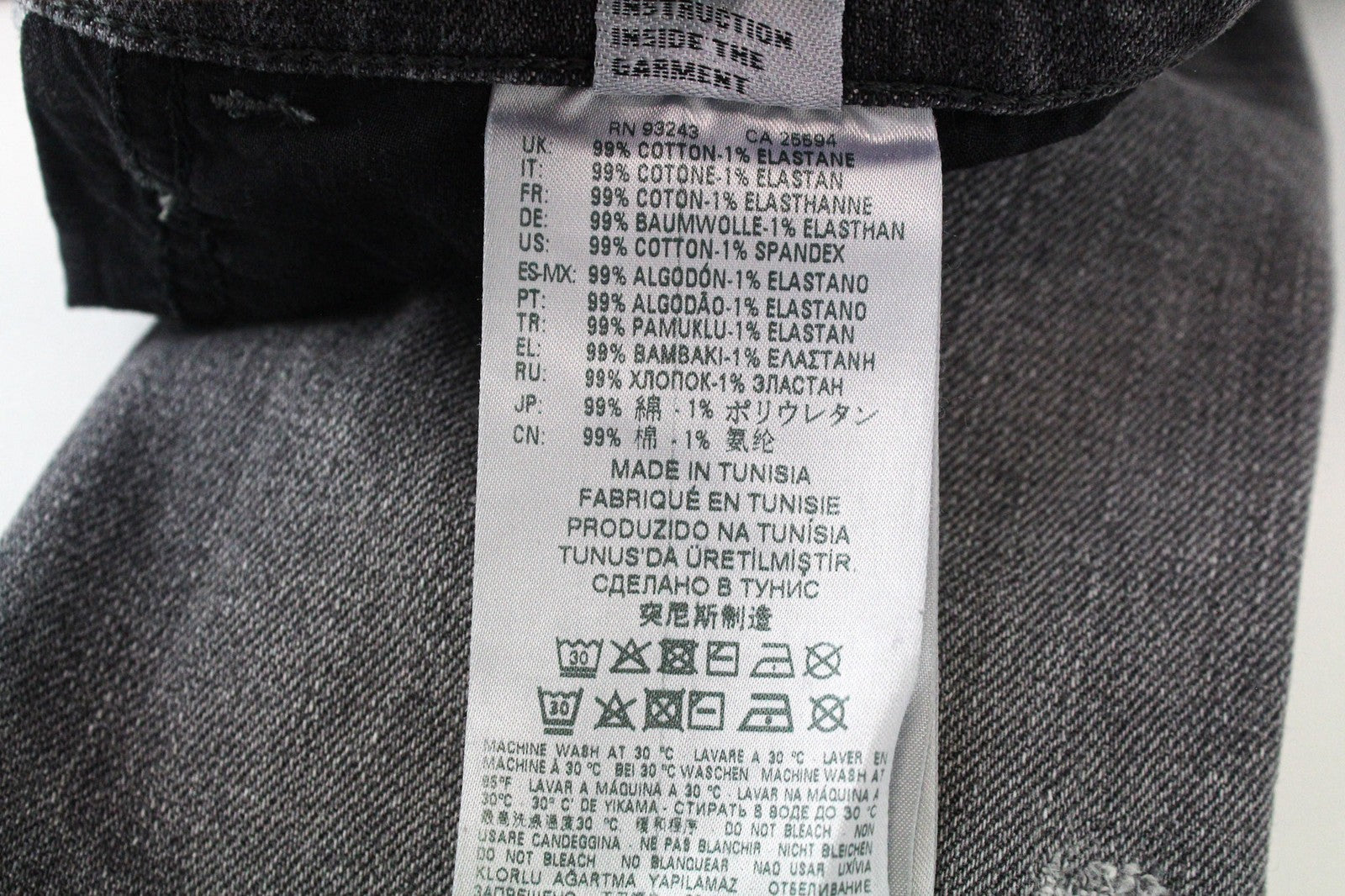 DIESEL D-Eetar 0890F Men's Jeans W27/L30 Grey Ripped Cotton Tapered Fit