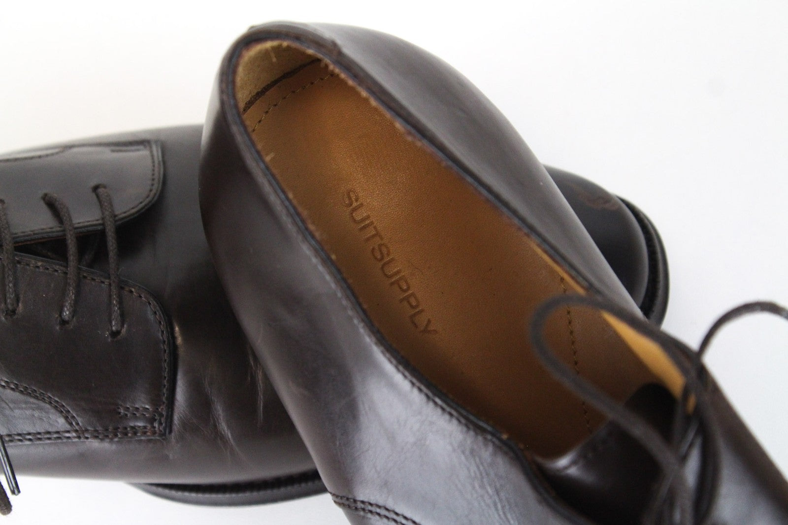 SUITSUPPLY Men's Formal Shoes EU44.5/UK10.5 Oxford Dark Brown Leather