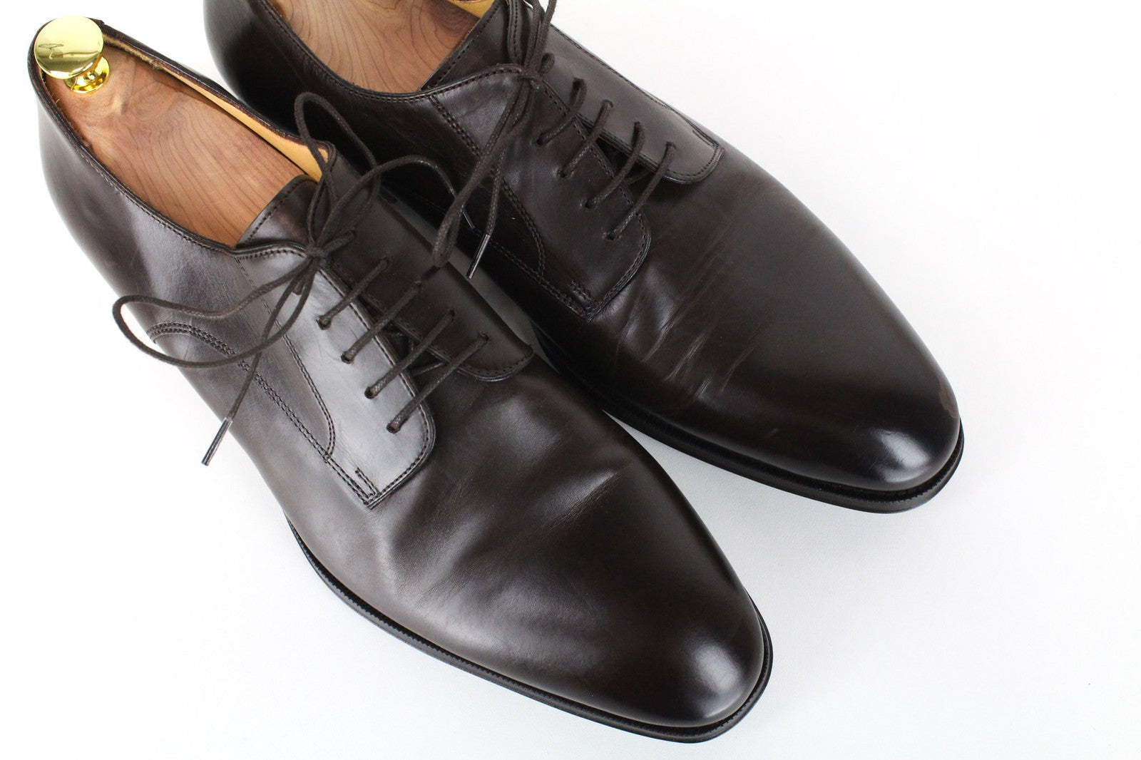 SUITSUPPLY Men's Formal Shoes EU44.5/UK10.5 Oxford Dark Brown Leather