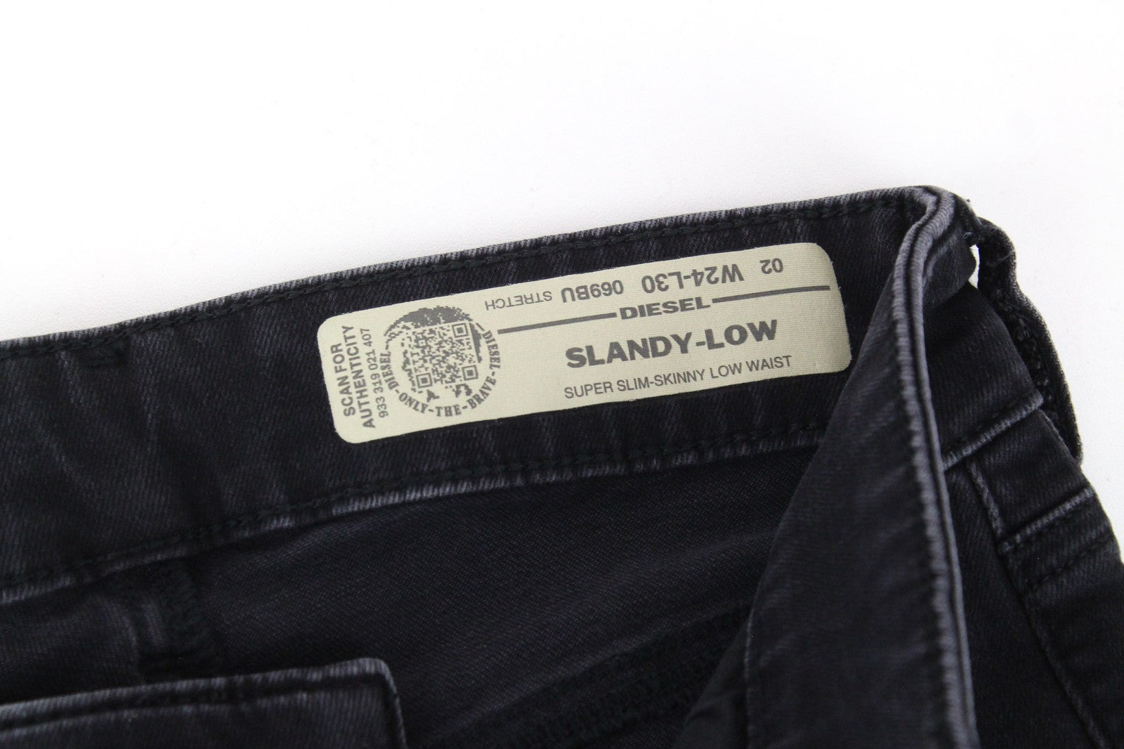 DIESEL Slandy-Low 069BU Women's Jeans W24/L30 Grey Skinny Stretch Cut