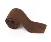 SUITSUPPLY Men's Cotton Tie ~147x6 cm Brown Squared-End Knit Formal