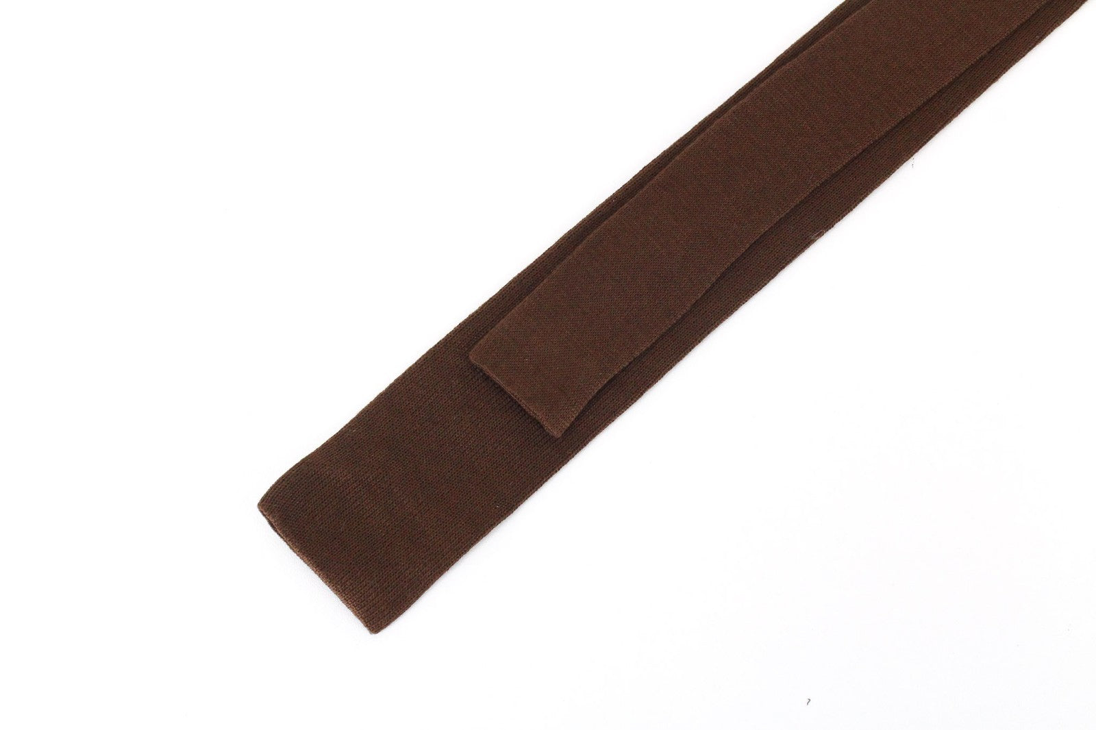 SUITSUPPLY Men's Cotton Tie ~147x6 cm Brown Squared-End Knit Formal