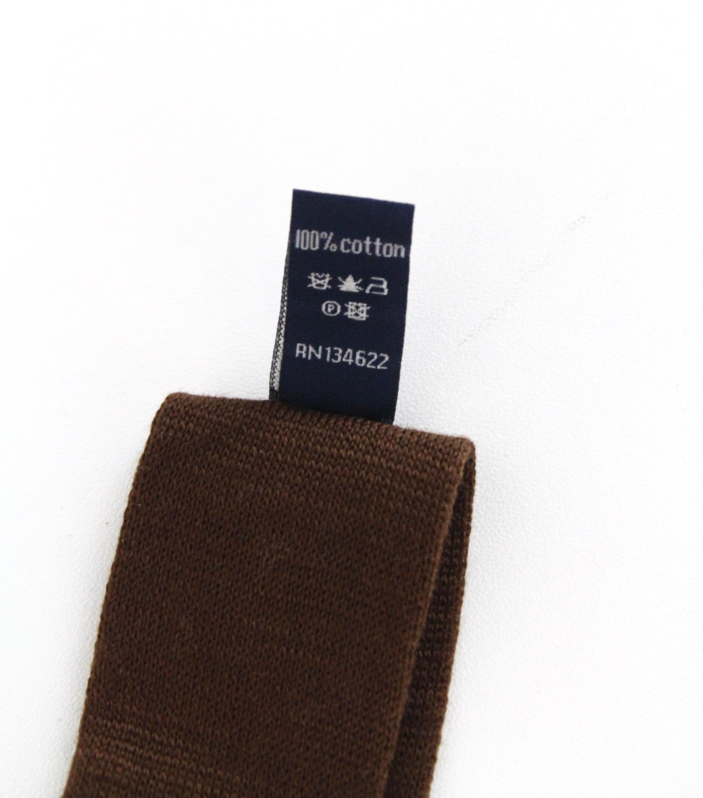 SUITSUPPLY Men's Cotton Tie ~147x6 cm Brown Squared-End Knit Formal
