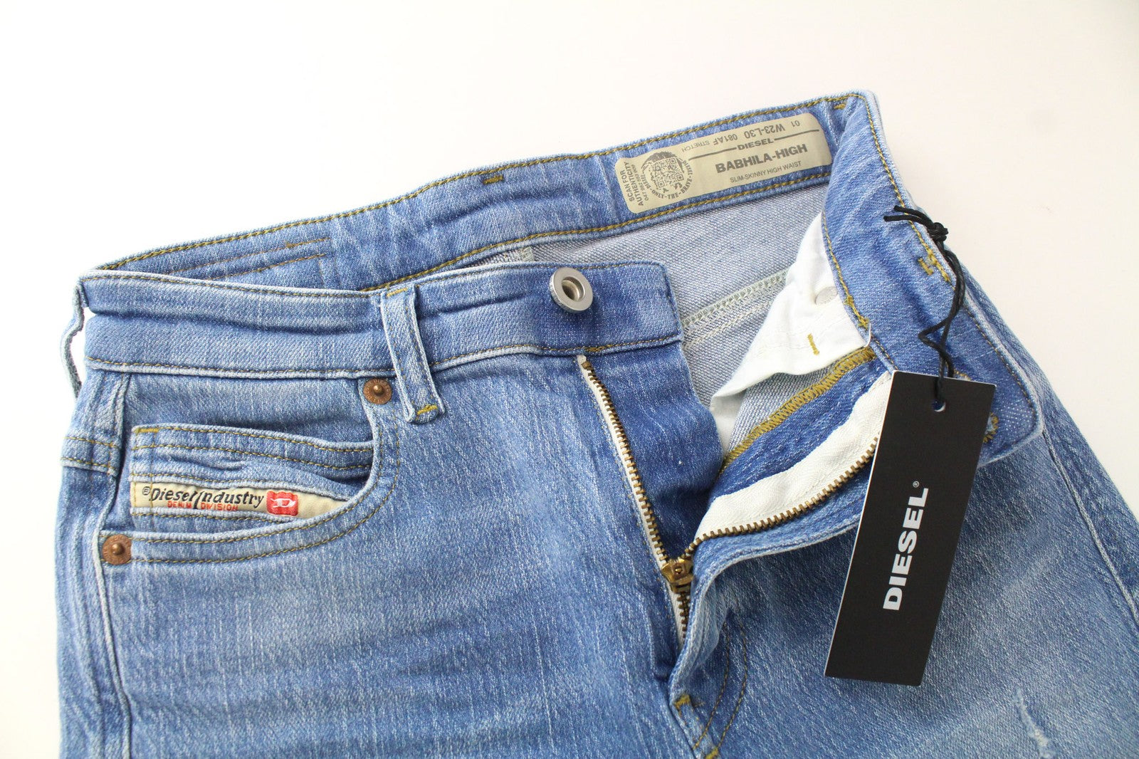 DIESEL Babhila-High 081AF Women's Jeans W23/L30 Blue Skinny Cotton Stretch