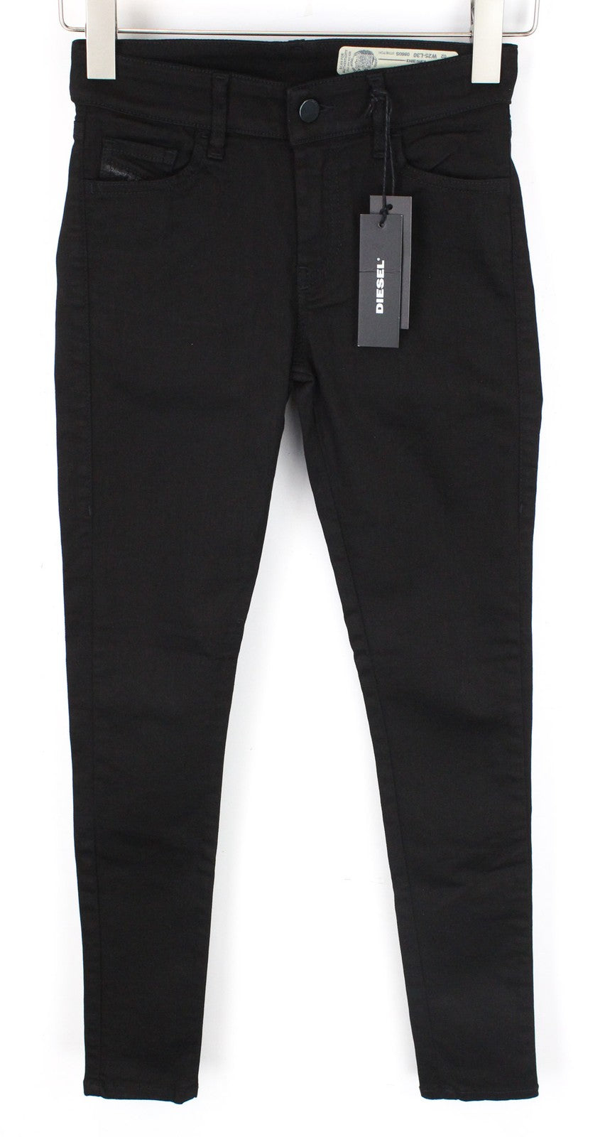 DIESEL Slandy 0860S Women's W25/L30 Skinny Stretch Black Super Slim Jeans