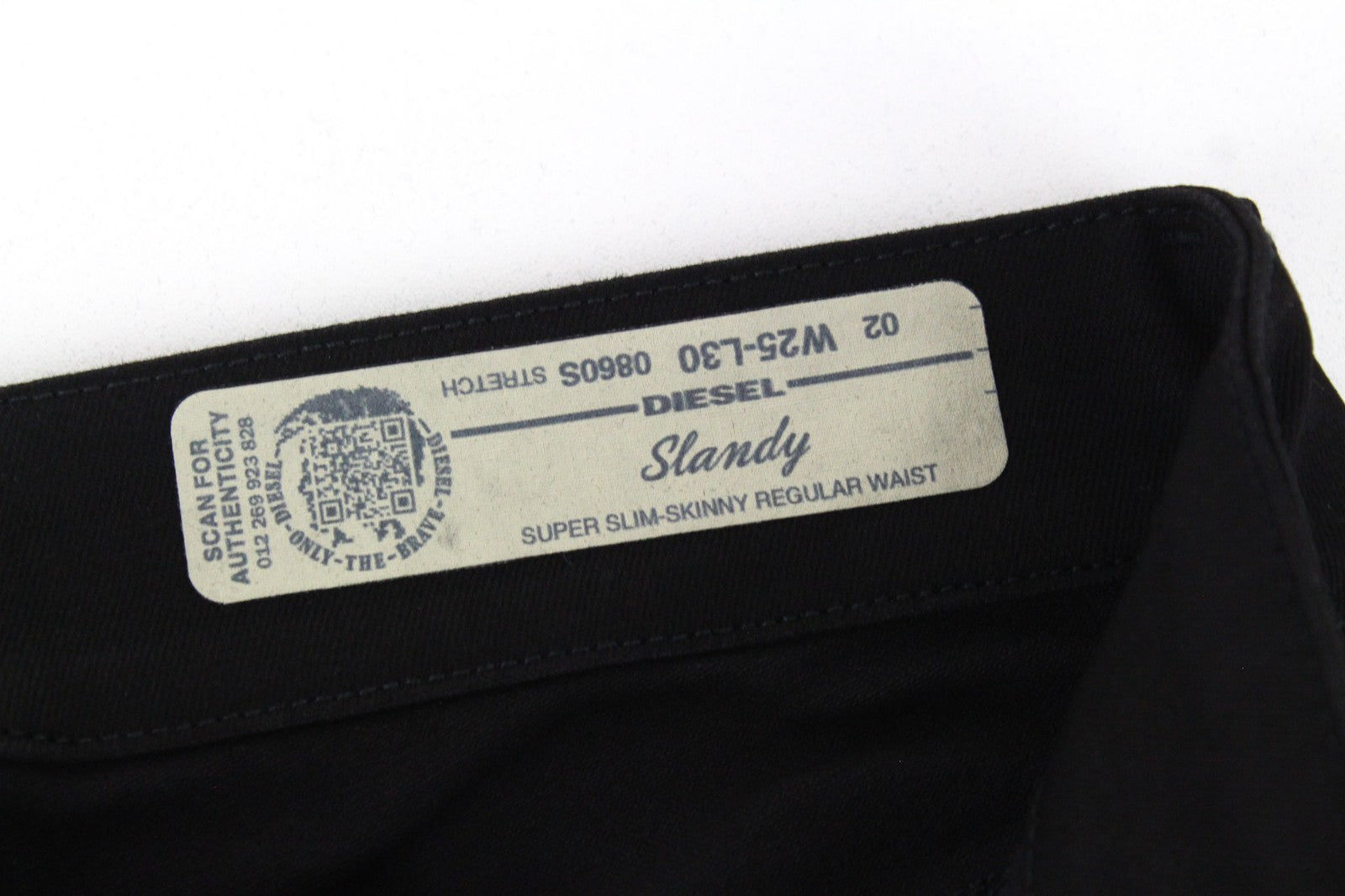 DIESEL Slandy 0860S Women's W25/L30 Skinny Stretch Black Super Slim Jeans