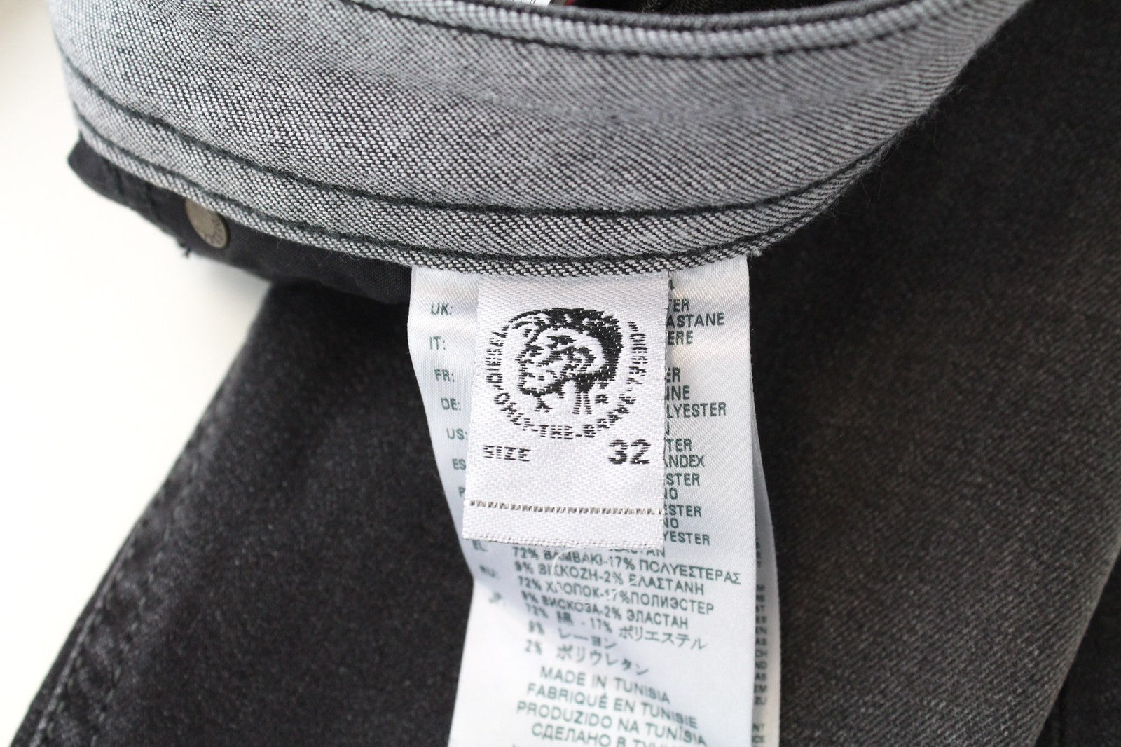 DIESEL Thommer 0687J Men's Jeans W32/L30 Dark Grey Cotton Slim Skinny