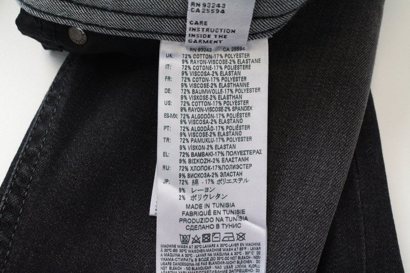 DIESEL Thommer 0687J Men's Jeans W32/L30 Dark Grey Cotton Slim Skinny