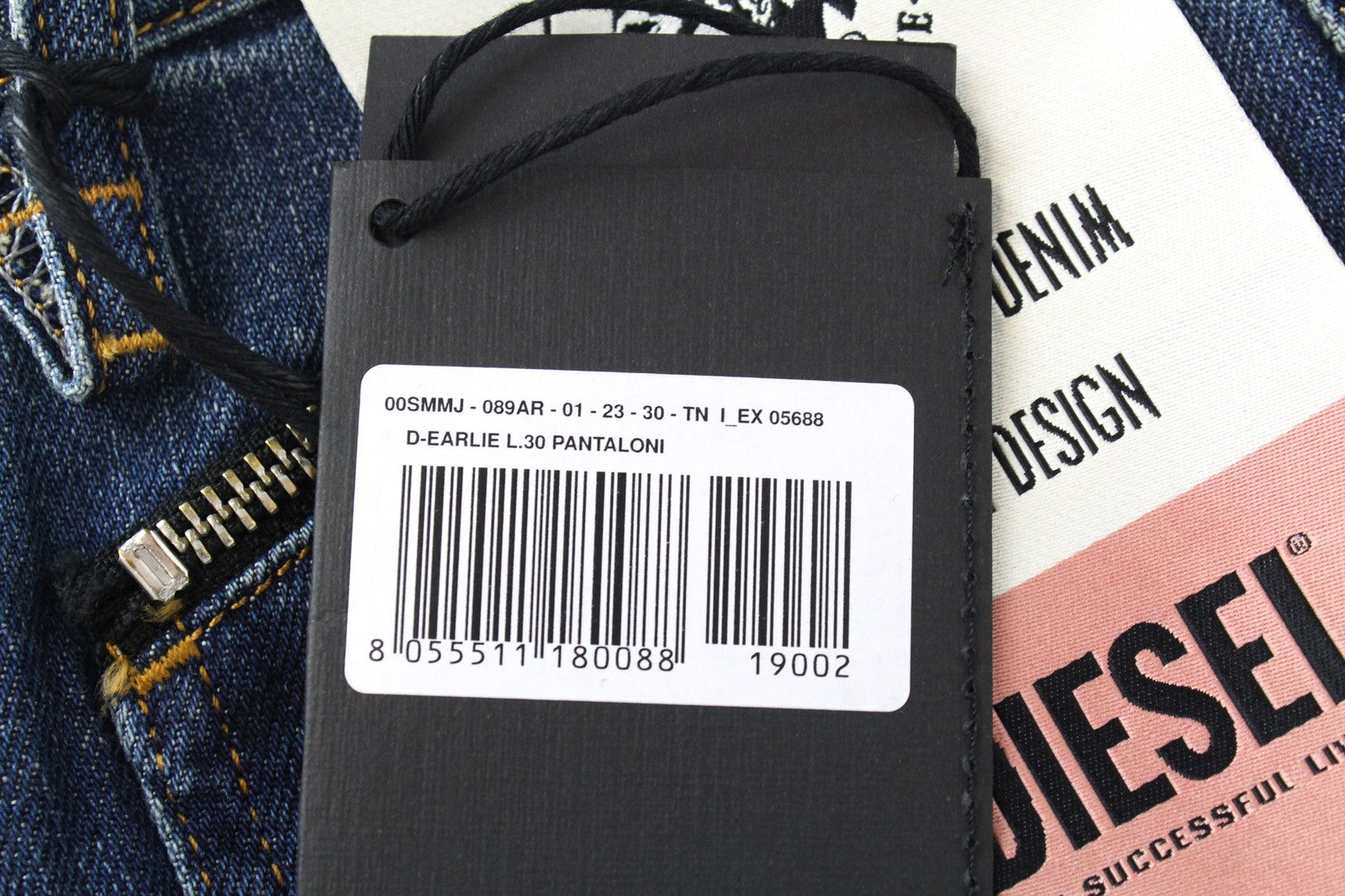 DIESEL D-Earlie 089AR Women's Jeans W23/L30 Blue Cropped Cotton Stretch